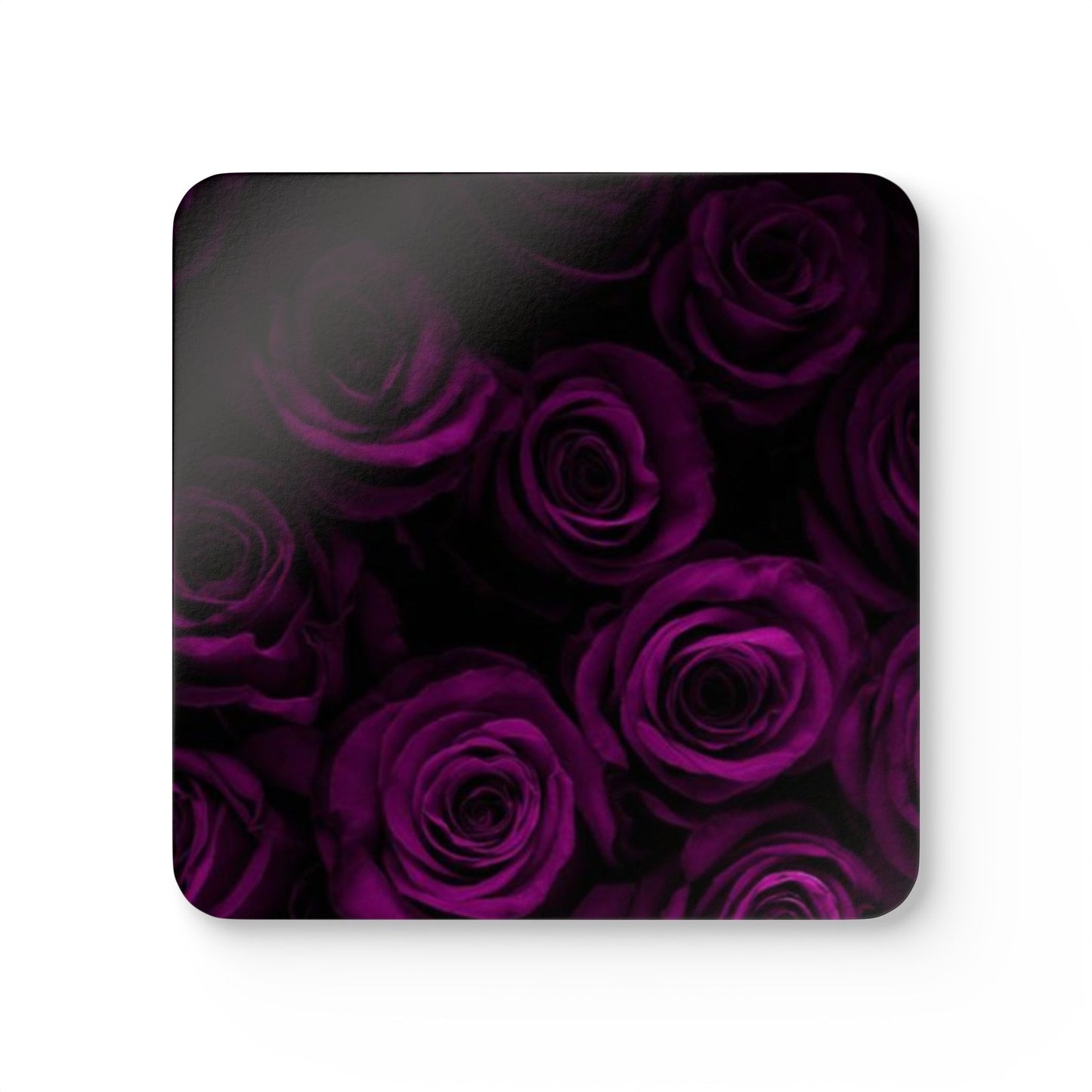Dark Purple Roses Coaster Set