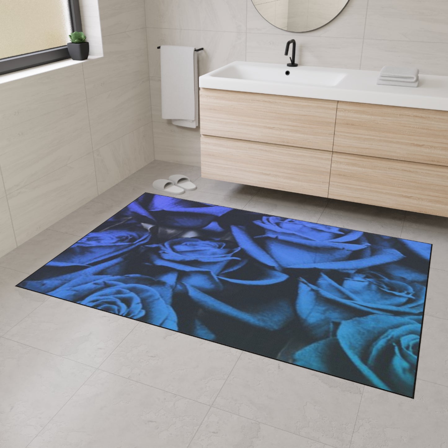 Blue Roses Heavy Duty Floor Mat