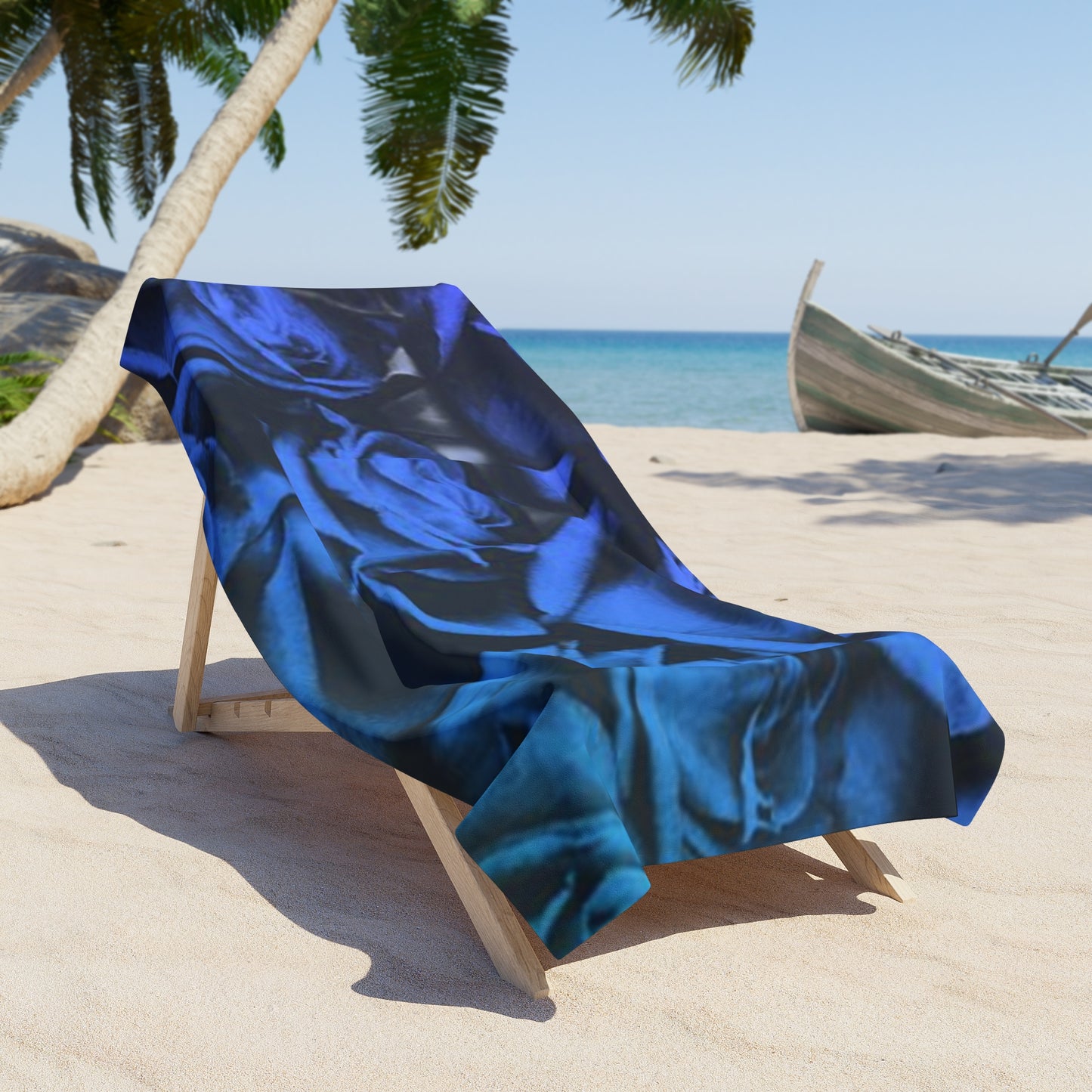 Blue Roses Beach Towel