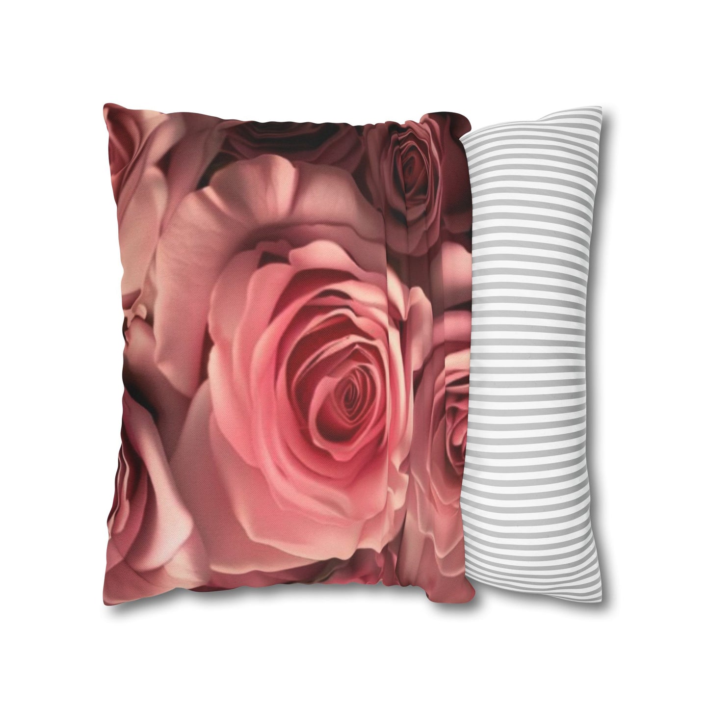 Pink Roses Square Pillowcase