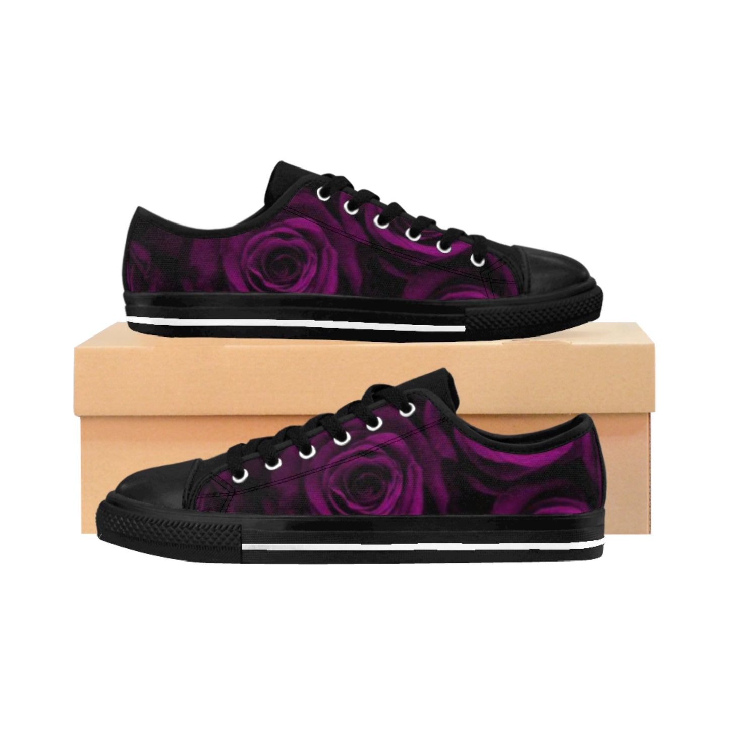 Dark Purple Roses Sneakers