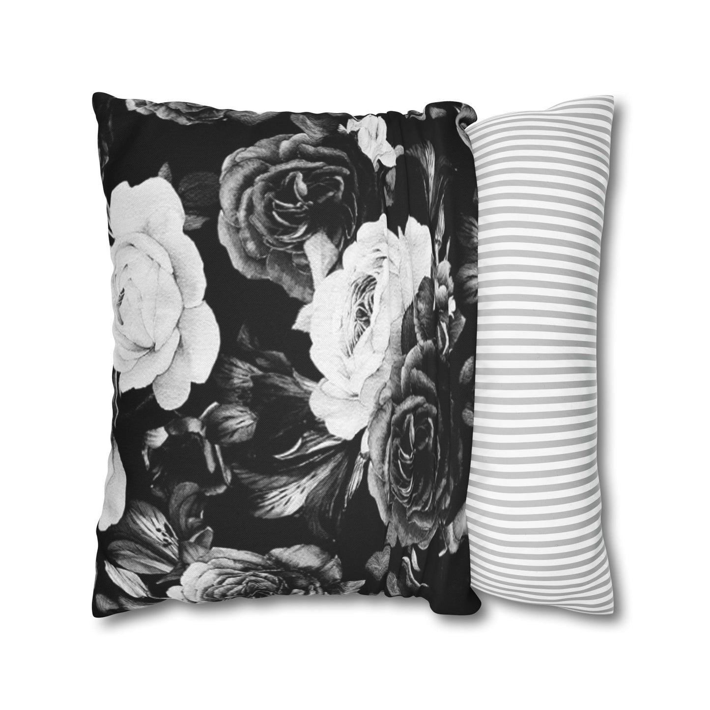 Black & White Floral Pillowcase