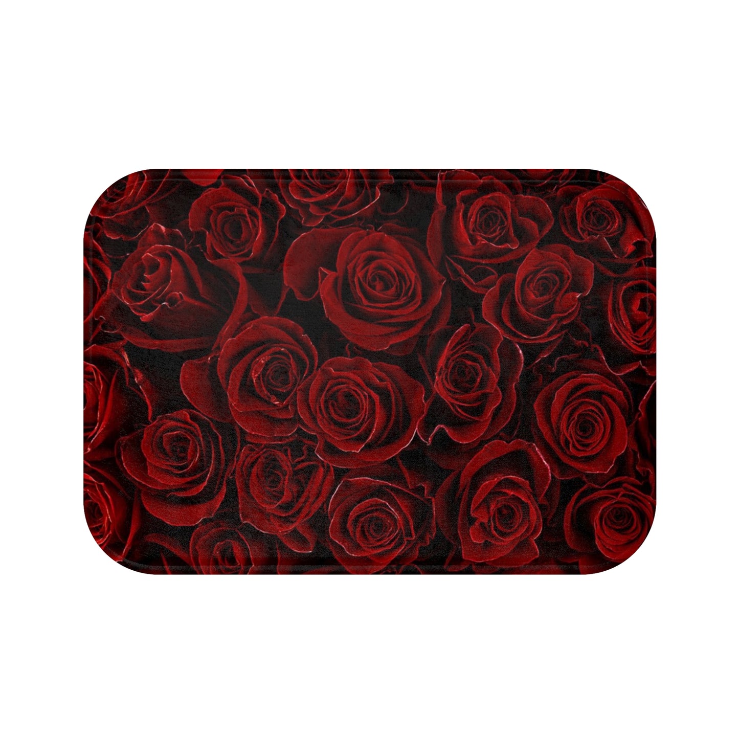 Red Roses Floral Bath Mat Anti Slipping