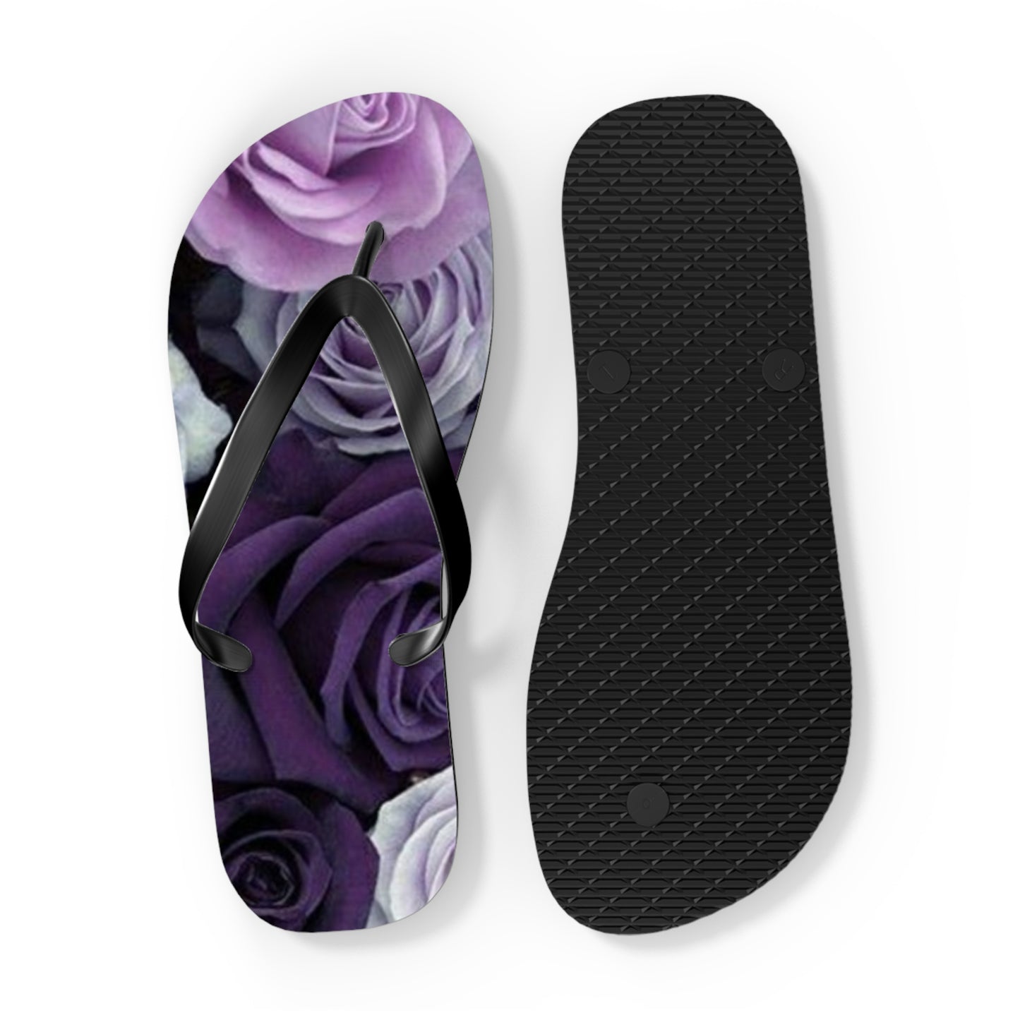 Purple Roses Flip Flops