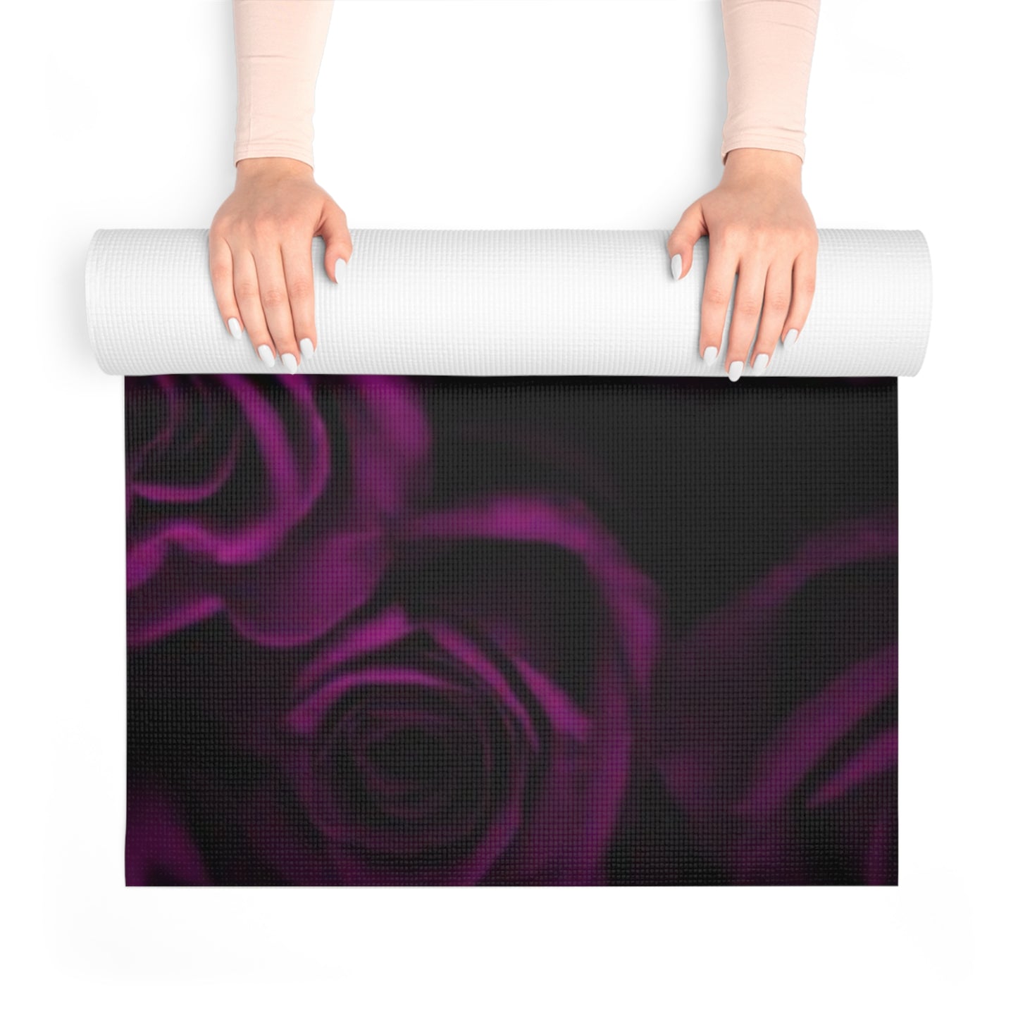 Dark Purple Roses Exercise Mat