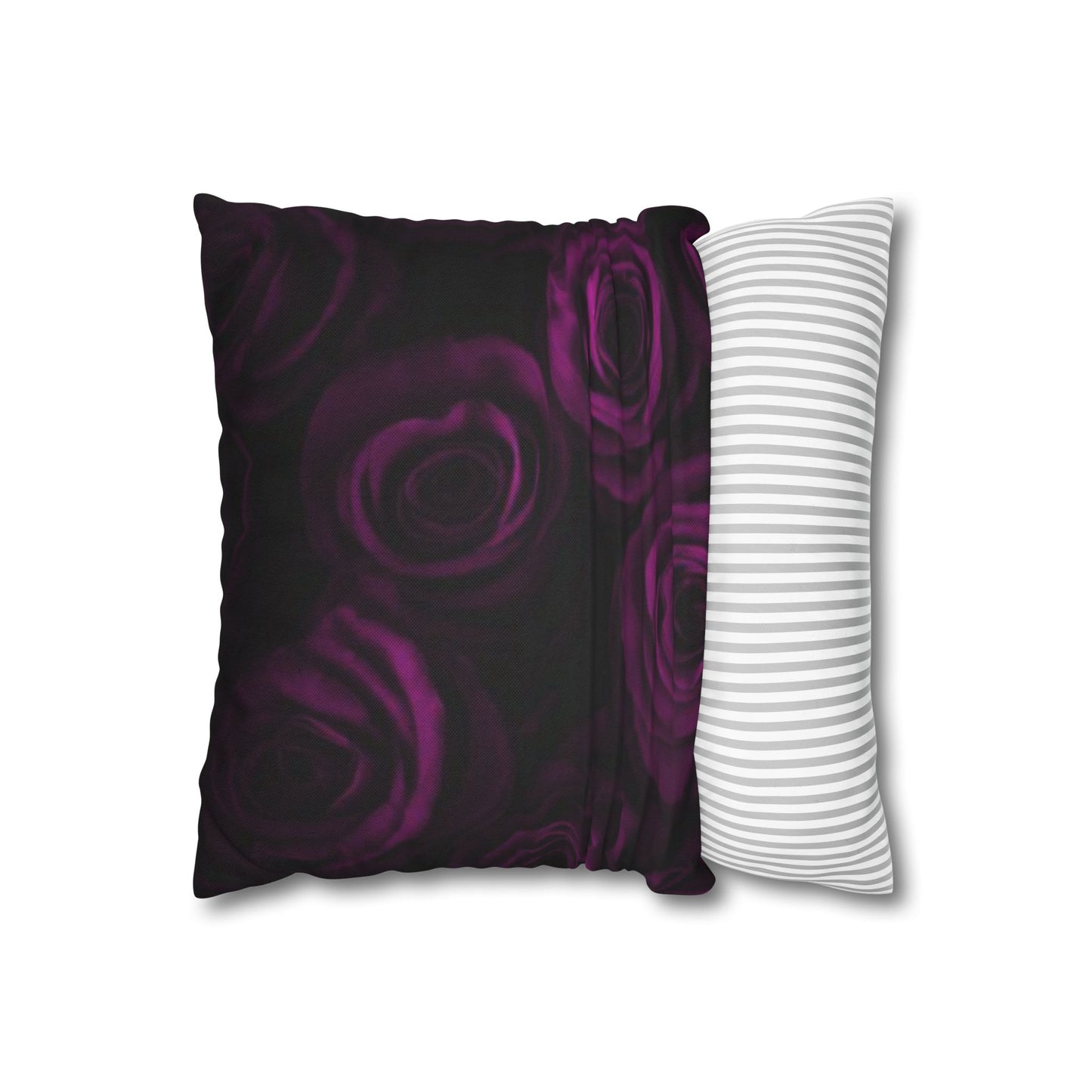 Dark Purple Roses Square Pillowcase