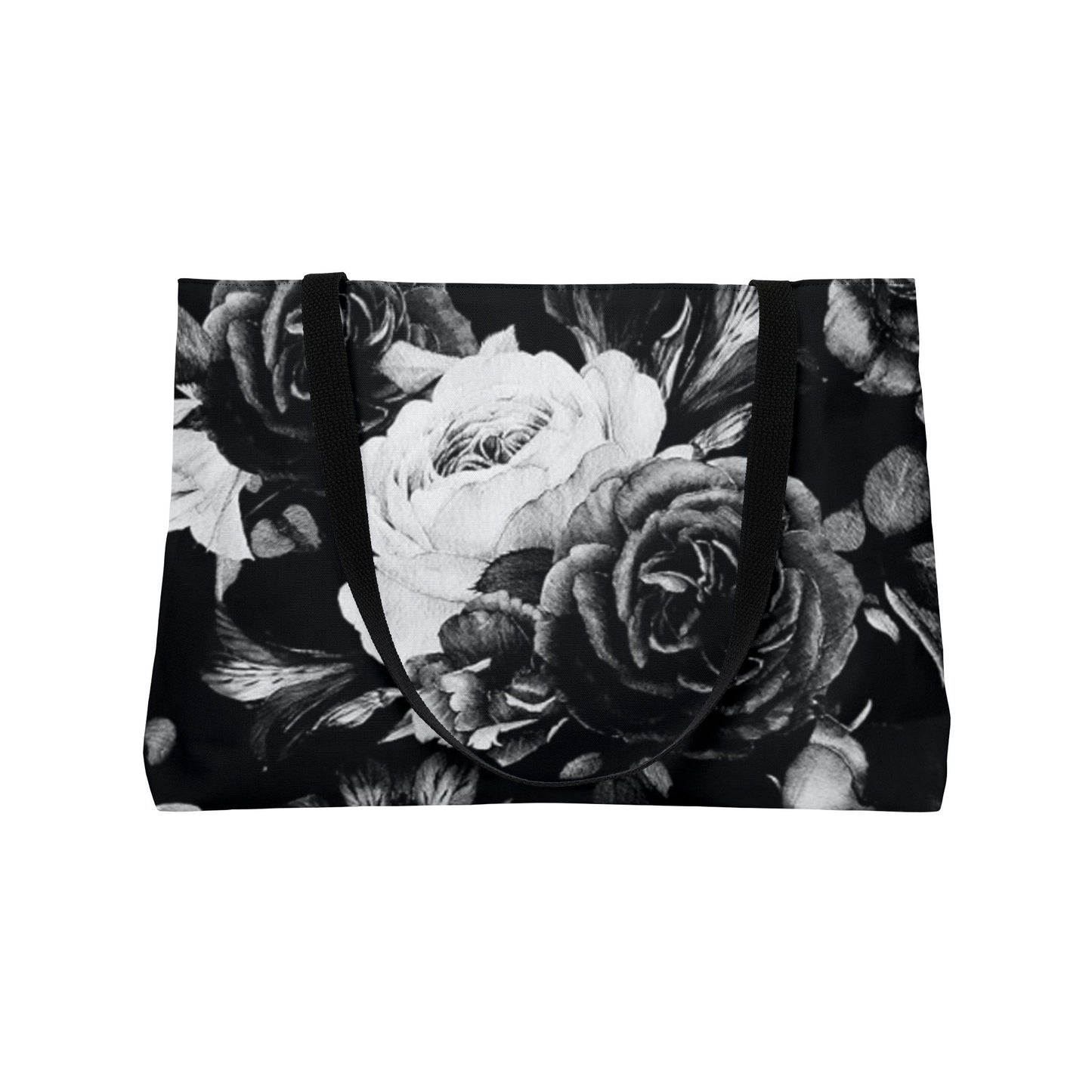 Black and White Floral Tote Bag – Stylish, Spacious & Floral-Fresh