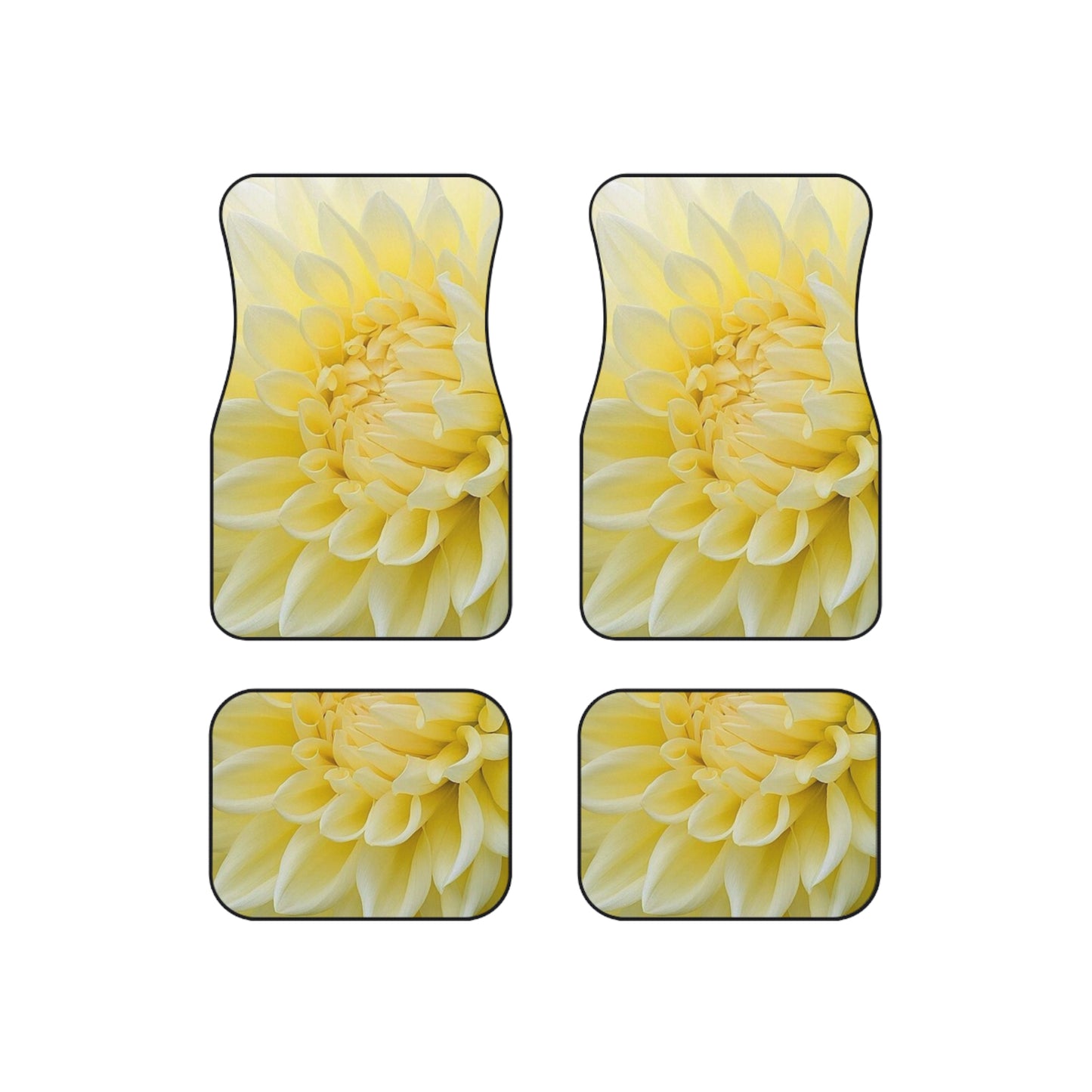 Yellow Dahlia Car Mats (Set of 4)