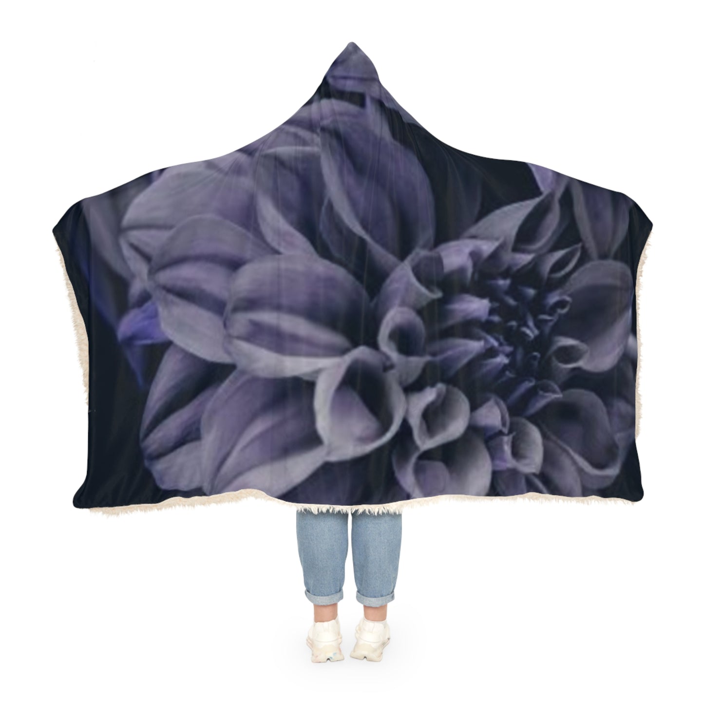 Blue Dahlia Hood Blanket
