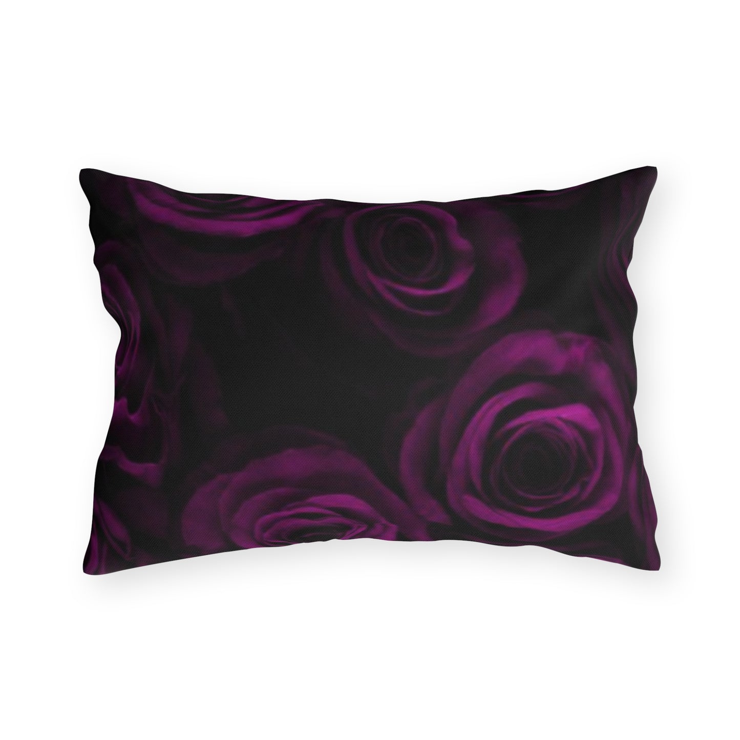 Dark Purple Roses Outdoor Pillow