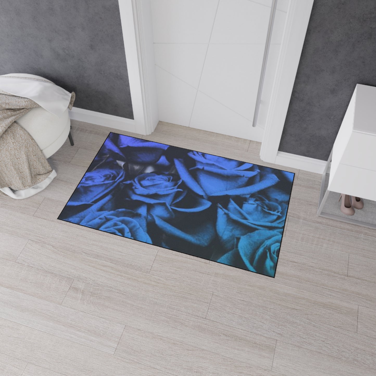 Blue Roses Heavy Duty Floor Mat