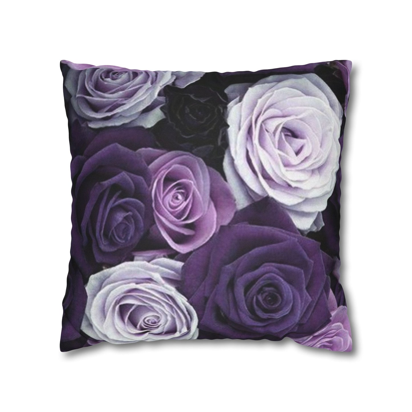 Purple Roses Floral Square Pillowcase