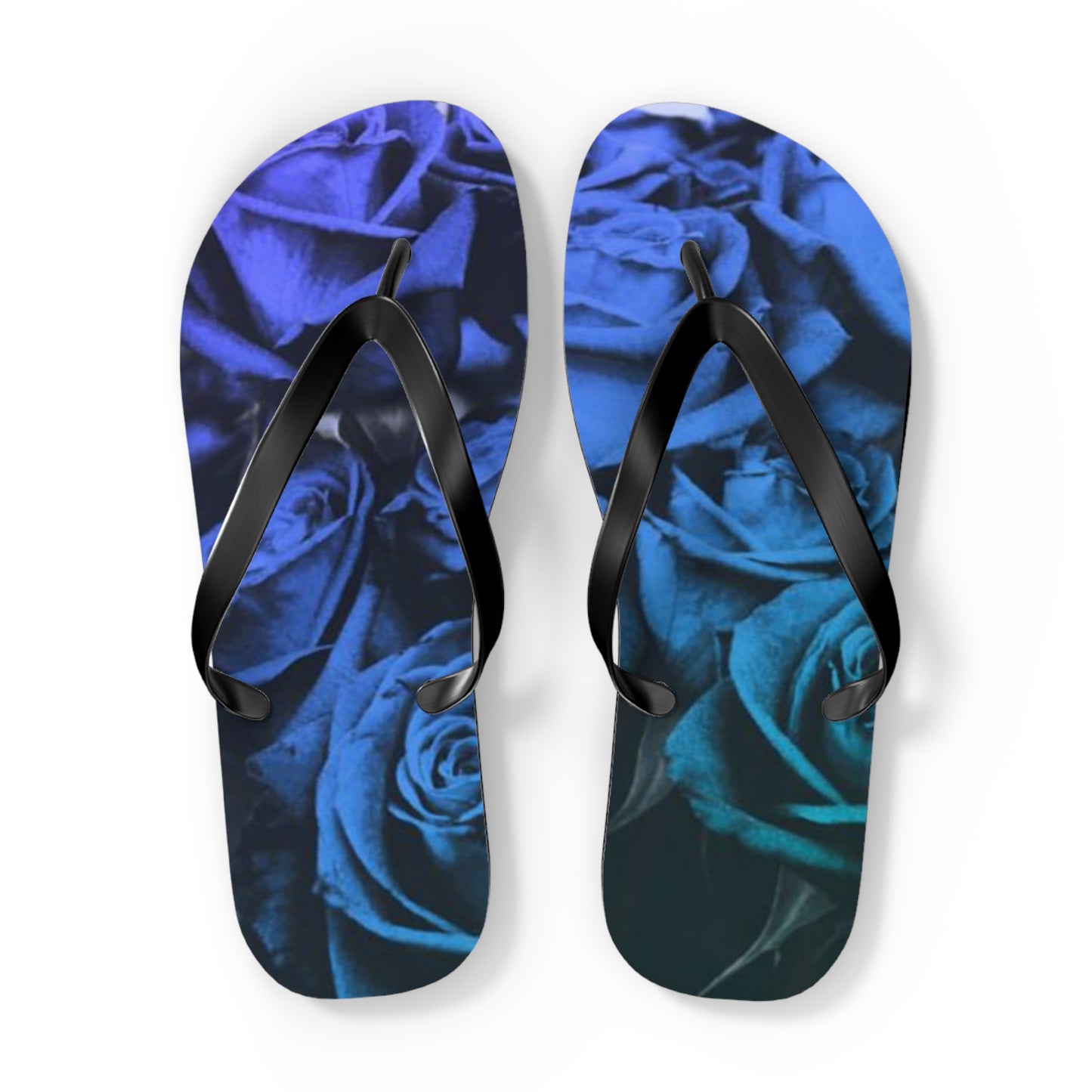 Blue Roses Flip Flops