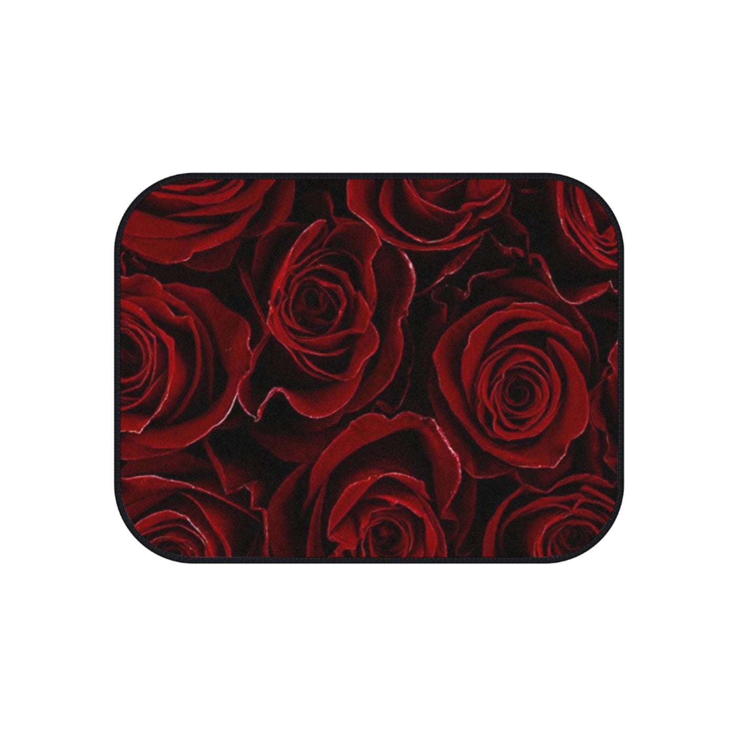 Red Roses Floral Car Mats – Set of 4 Non-Slip Car Mats