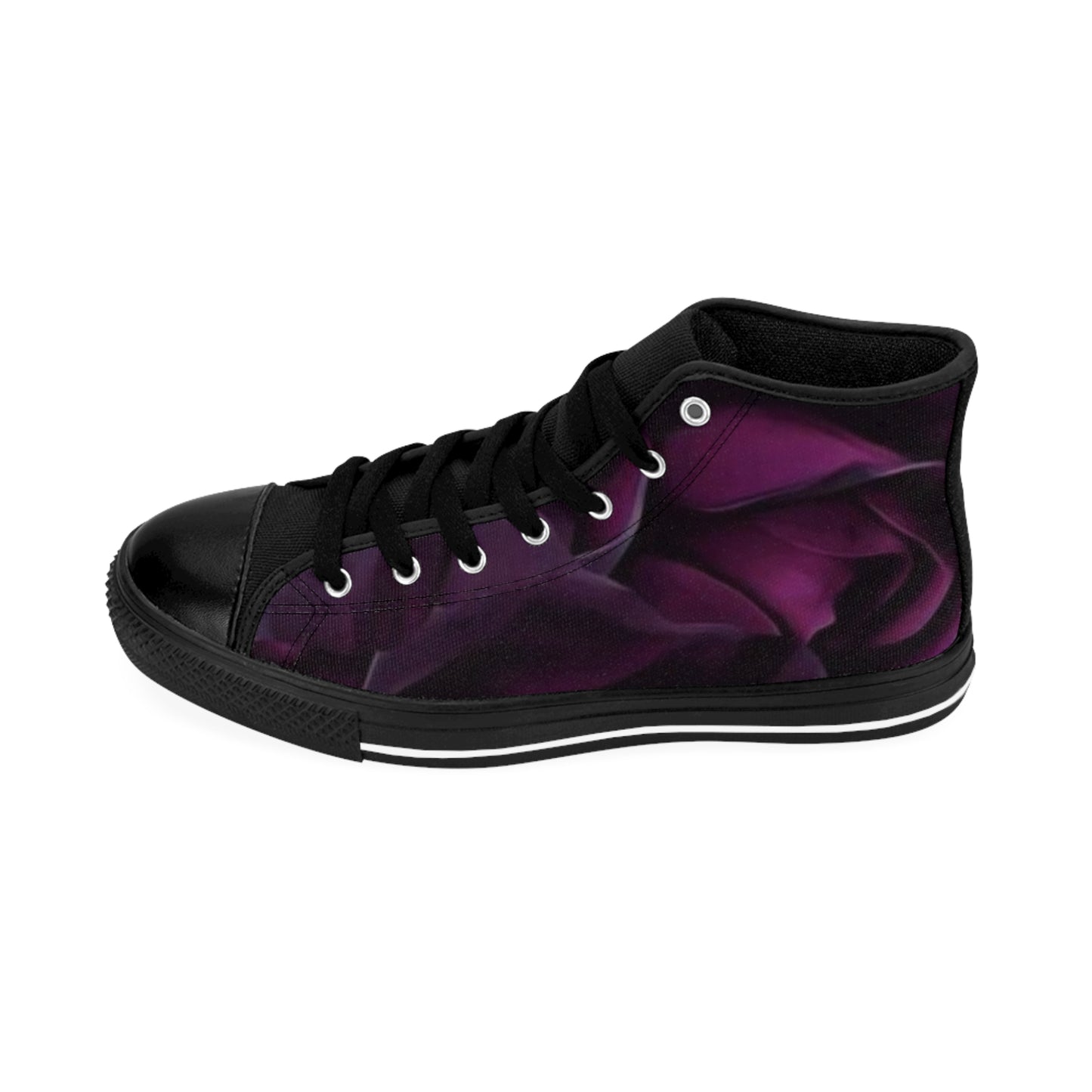 Dark Purple Floral High Top Sneakers