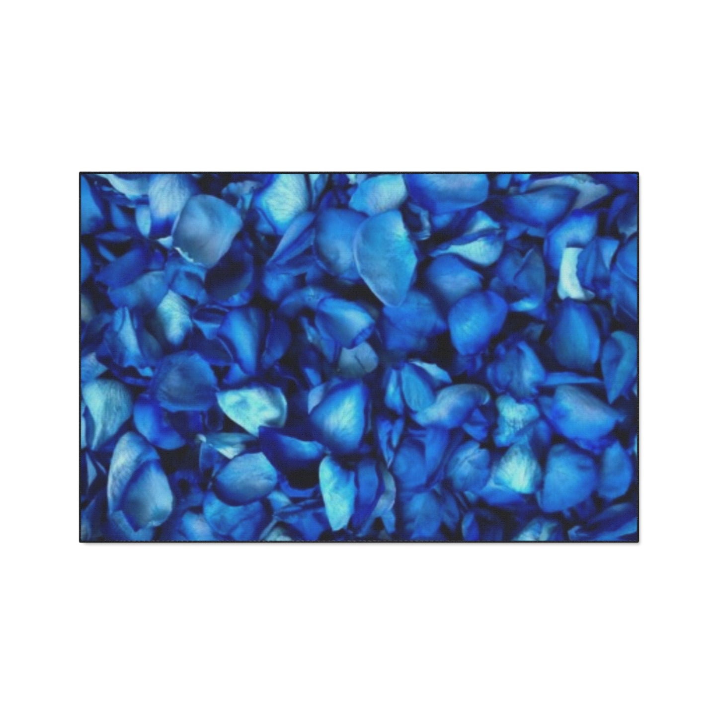 Heavy Duty Floral Floor Mat Blue Petals | Durable Non-Slip Rug