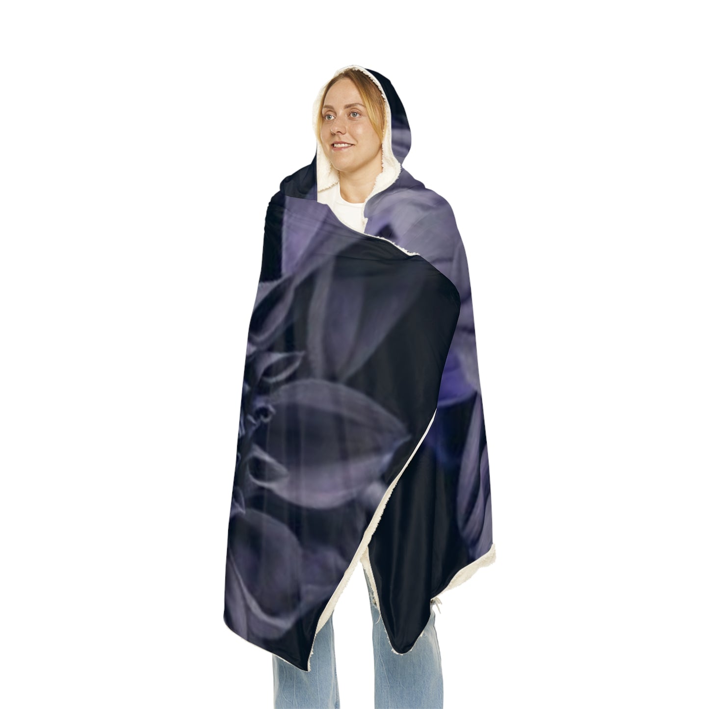 Blue Dahlia Hood Blanket