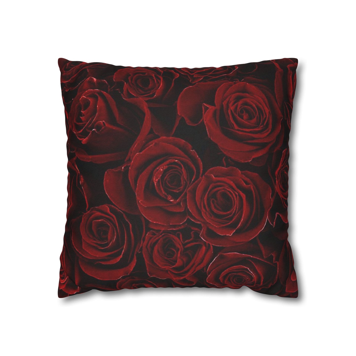 Red Roses Floral Square Pillowcase