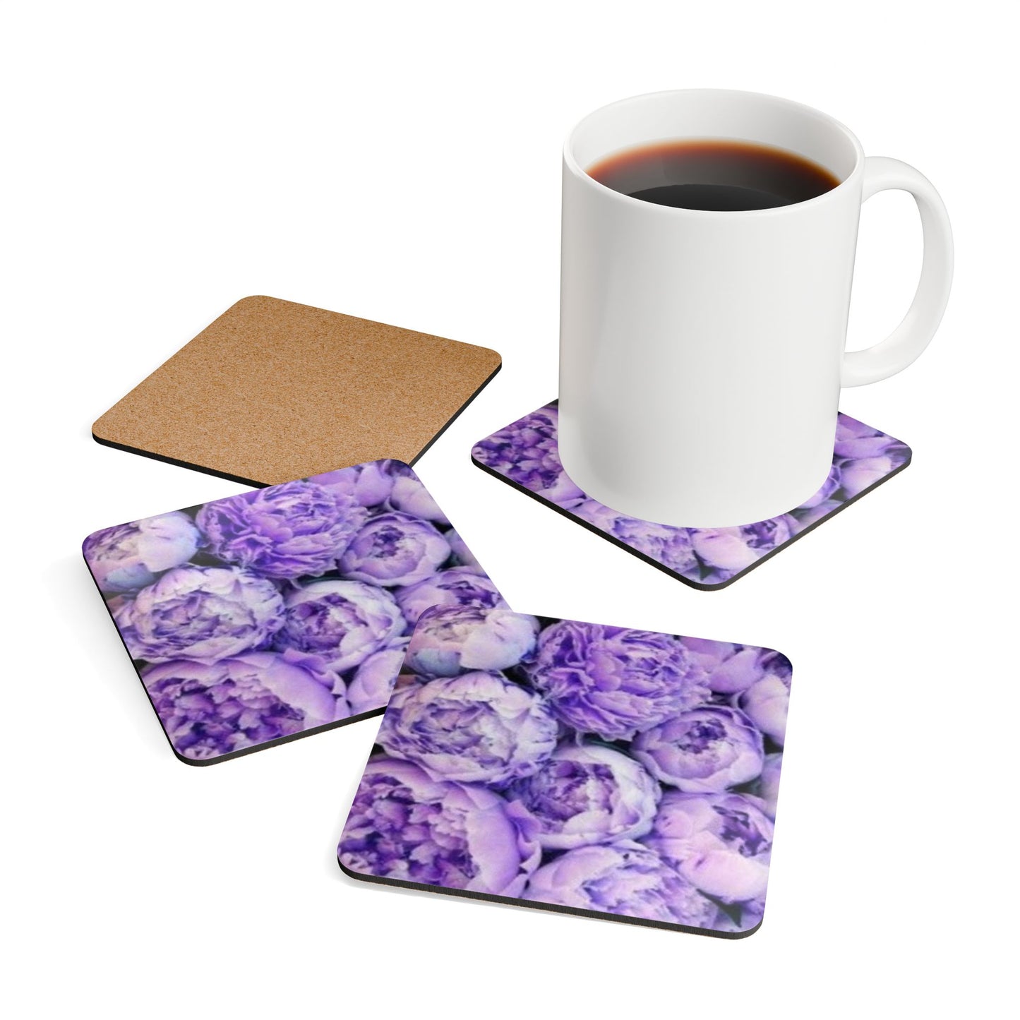 Purple Peony Coaster Set