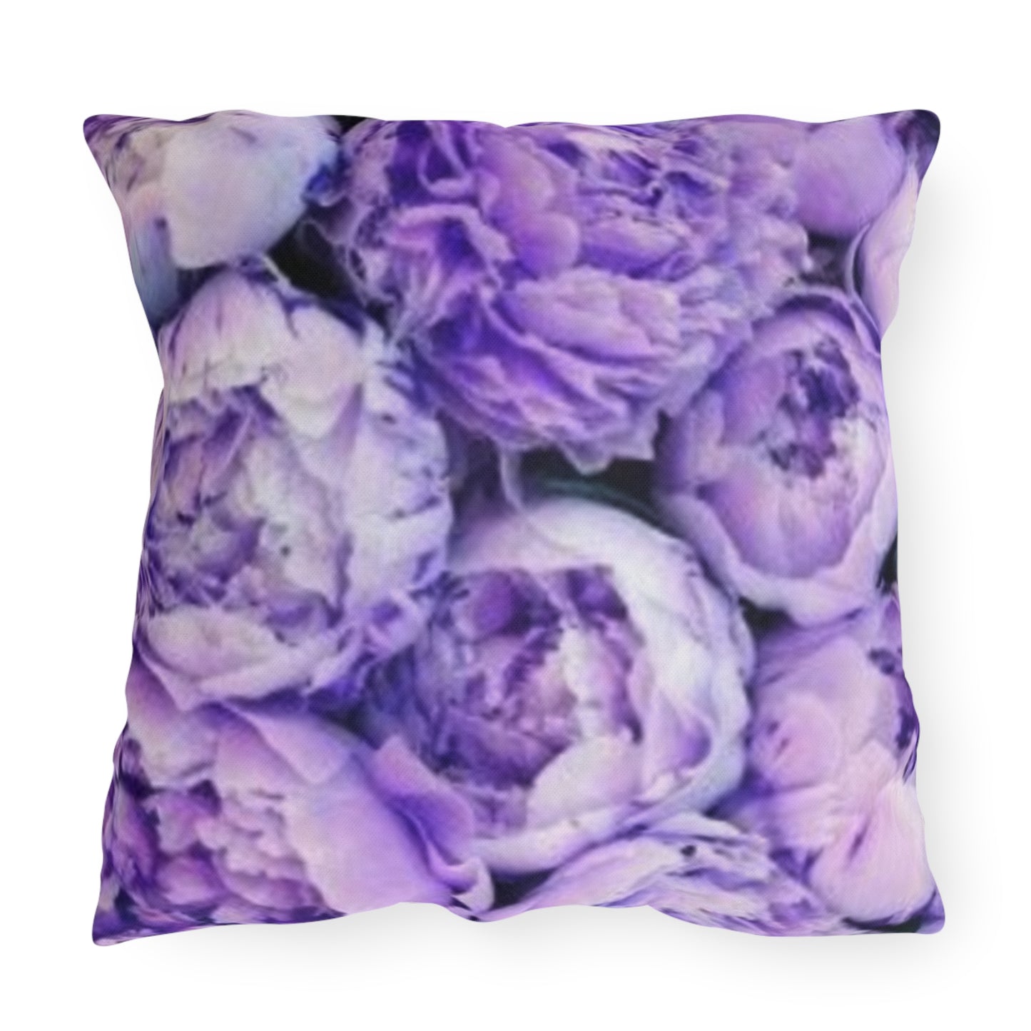 Purple Peony Floral Outdoor Pillow