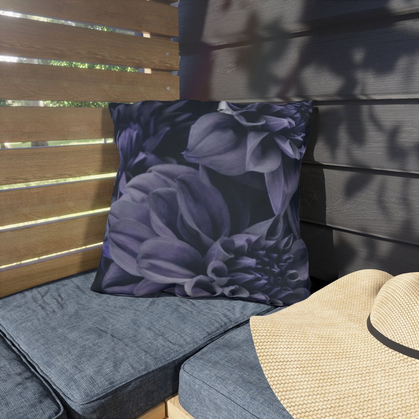 Blue Dahlia Outdoor Pillow