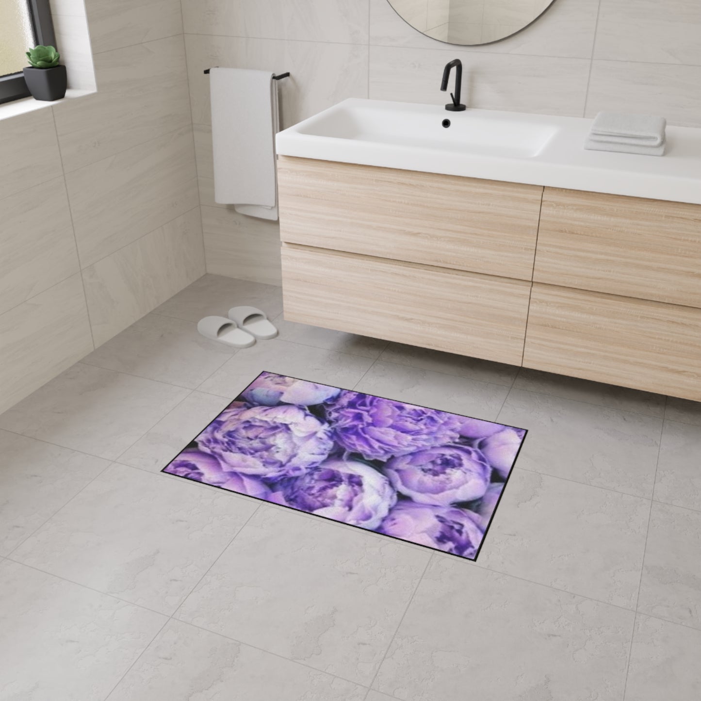 Purple Peony Heavy Duty Floor Mat