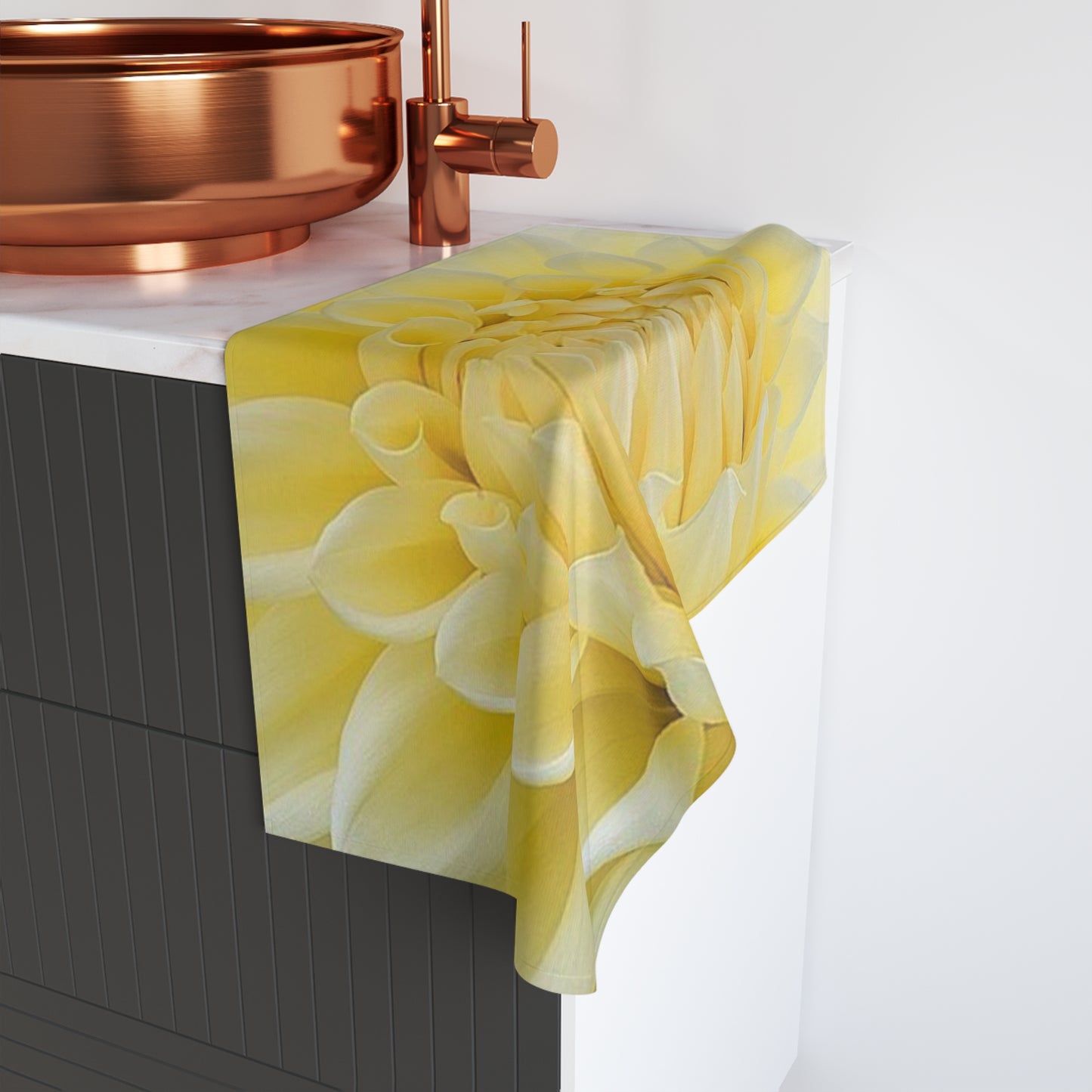 Yellow Dahlia Hand Towel