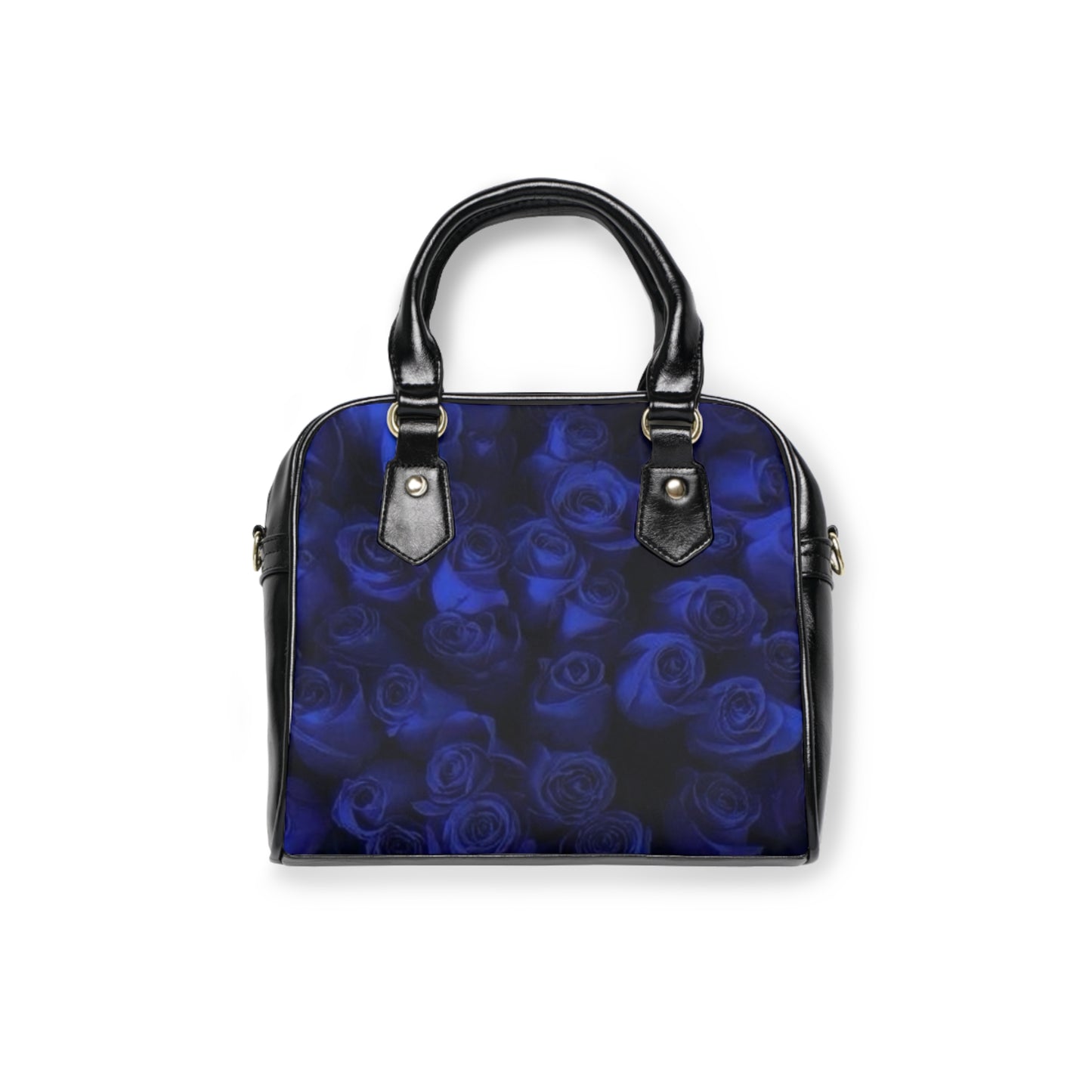 Dark Blue Roses Shoulder Handbag