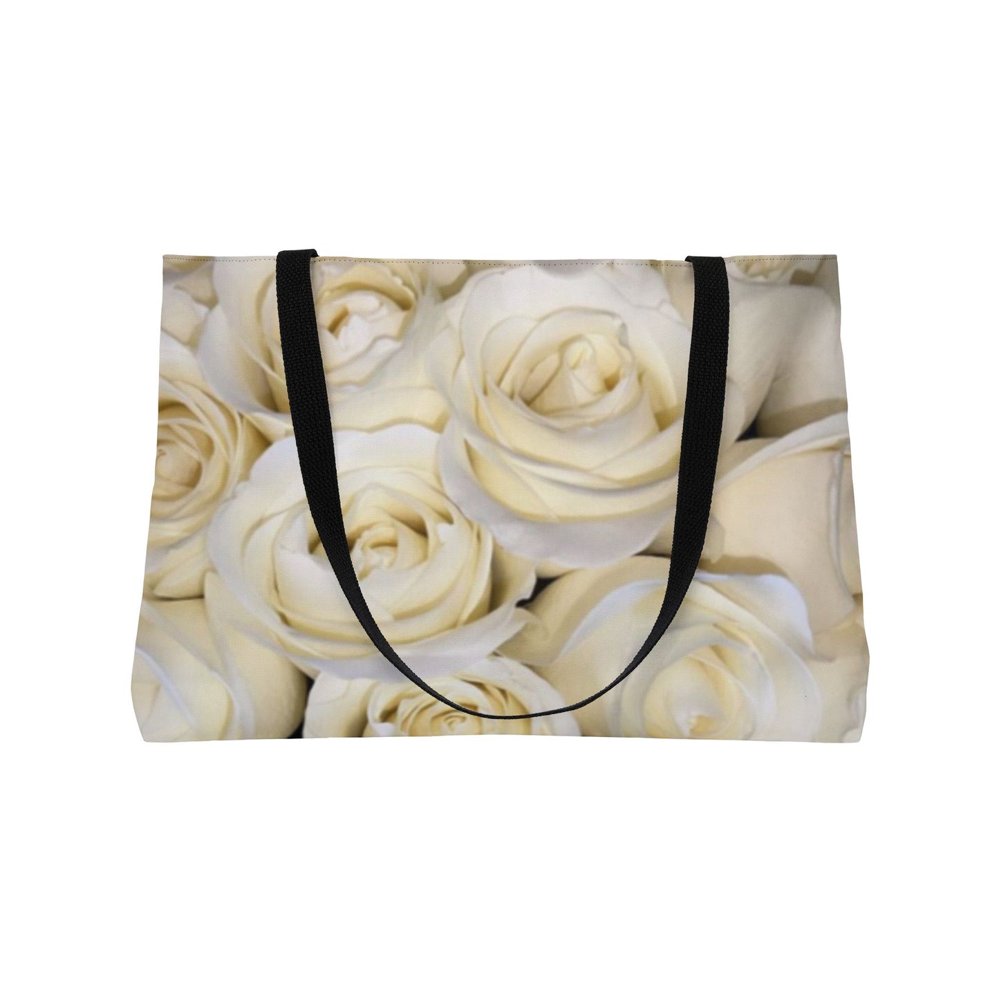 White Roses Floral Rectangle Tote – Elegant and Versatile