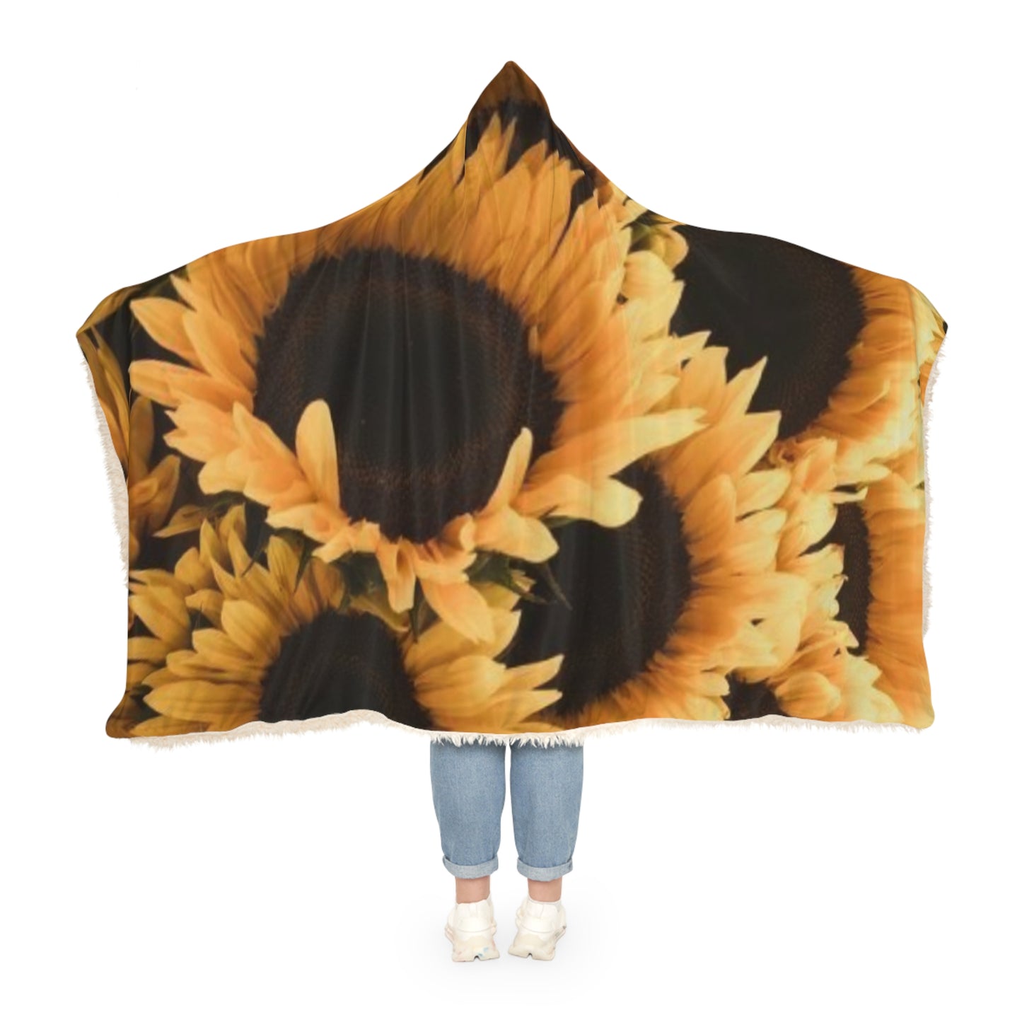 Sunflower Floral Hooded Blanket – Bright & Cozy Layer