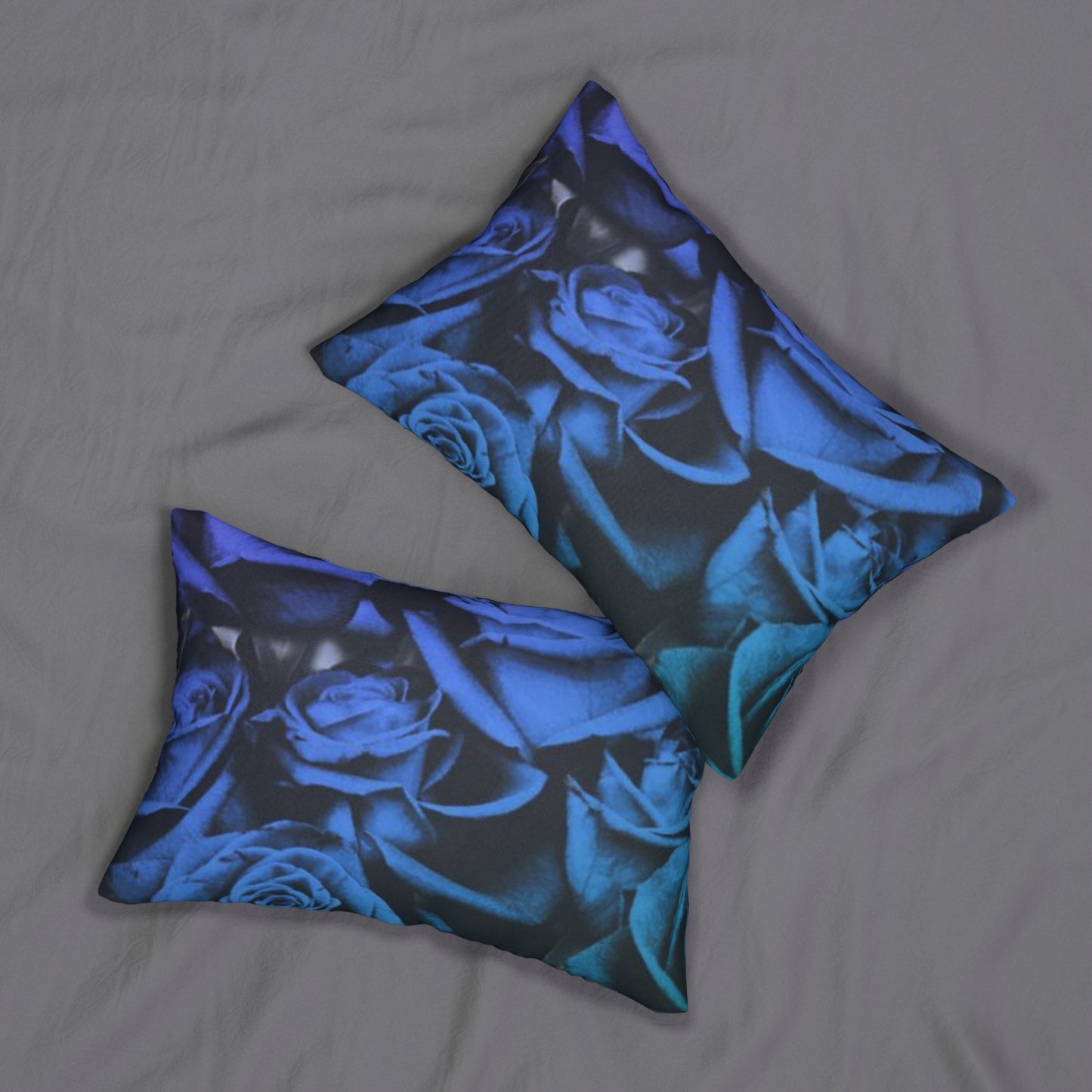 Blue Roses Lumbar Pillow
