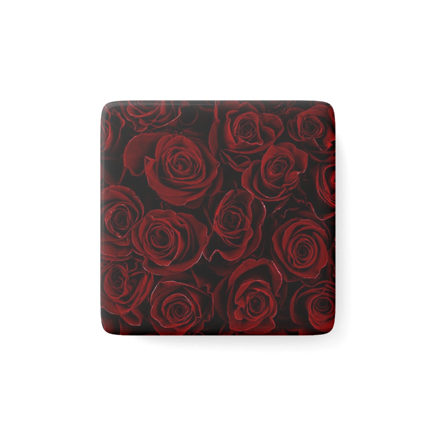 Red Roses Floral Square Magnet – Floral Square Magnets