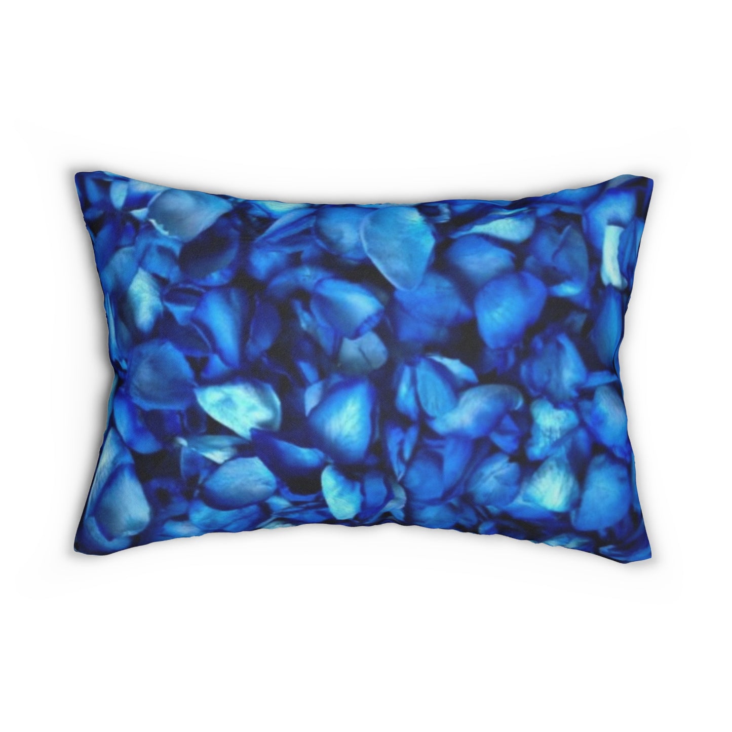 Floral Lumbar Pillow – Blue Petals Accent