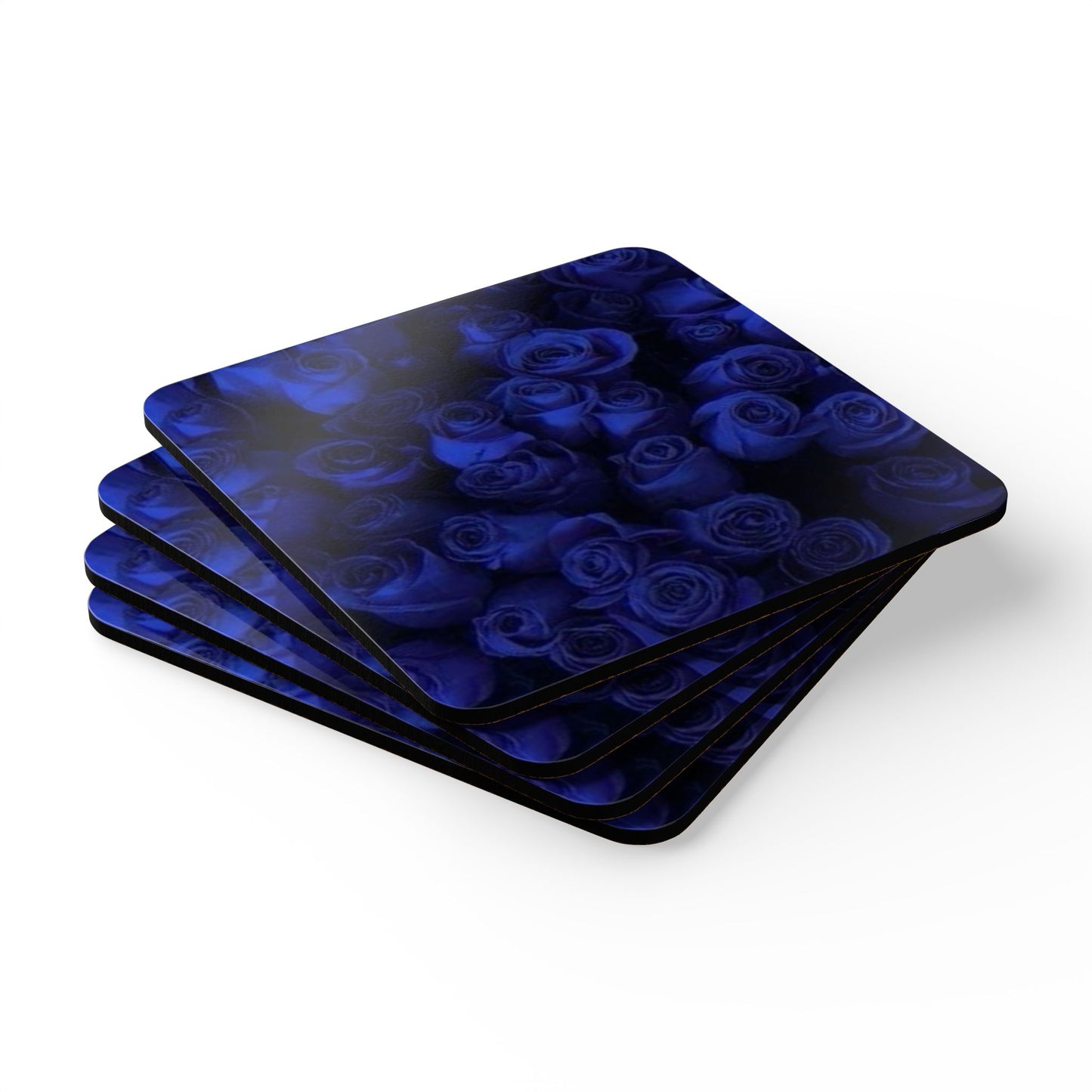 Dark Blue Roses Coaster Set