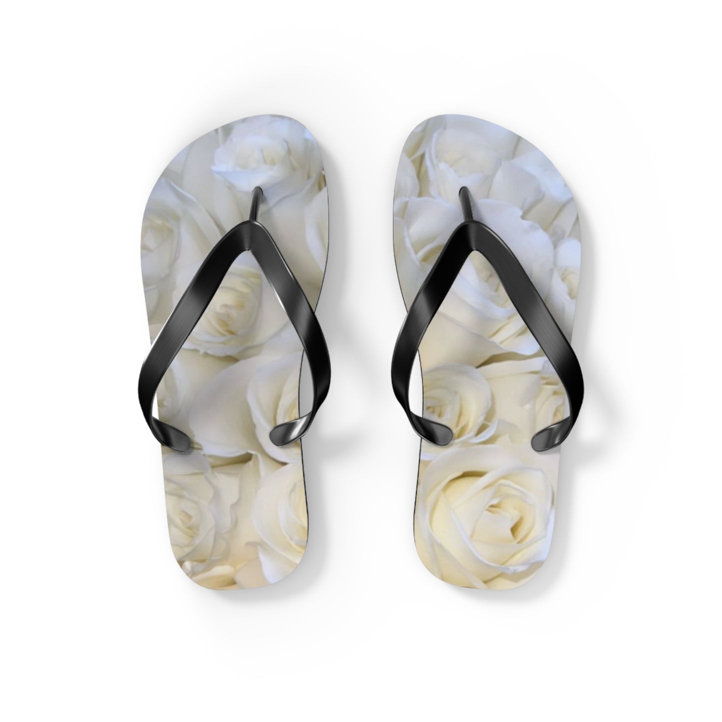 White Roses Flip Flops