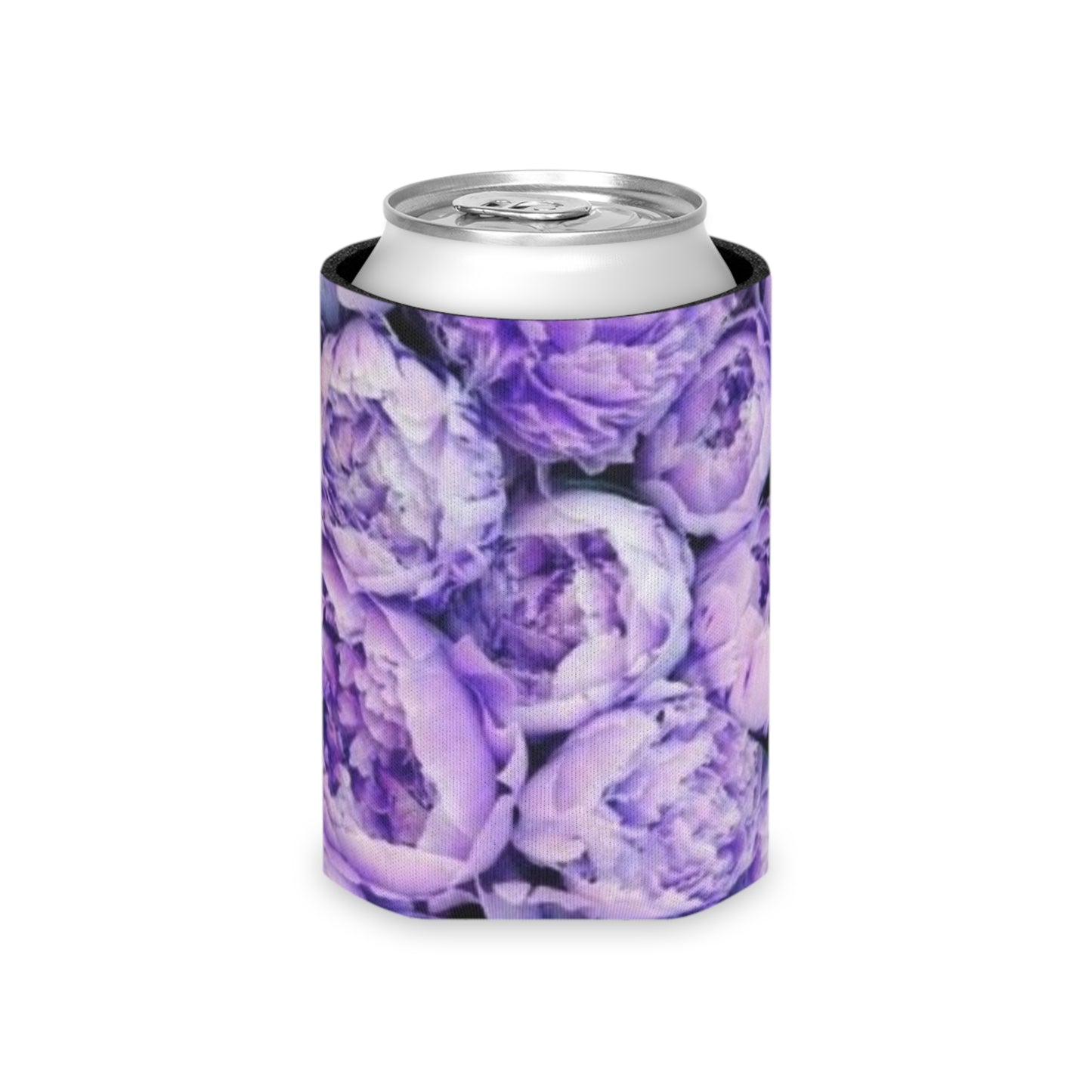 Floral Can Cooler - Purple Peony Design