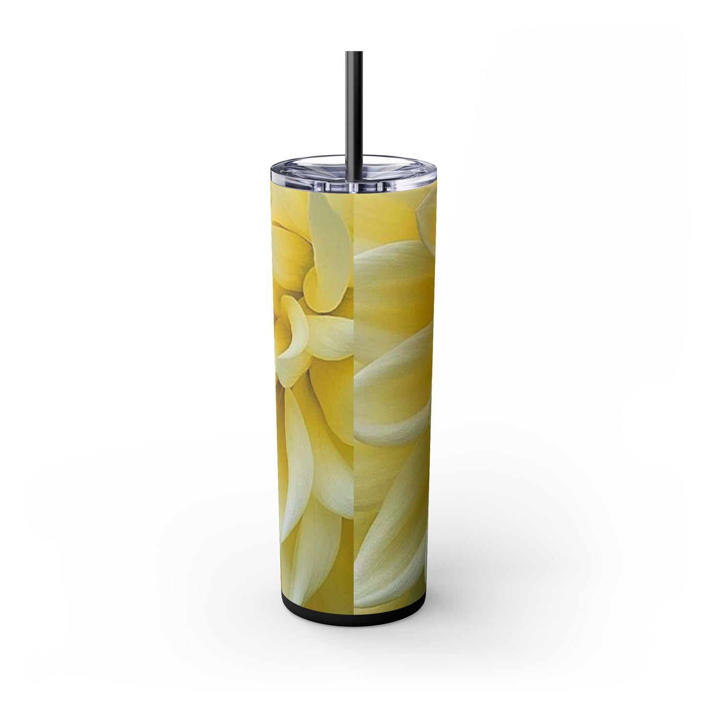 Yellow Dahlia Skinny Tumbler with Straw, 20oz