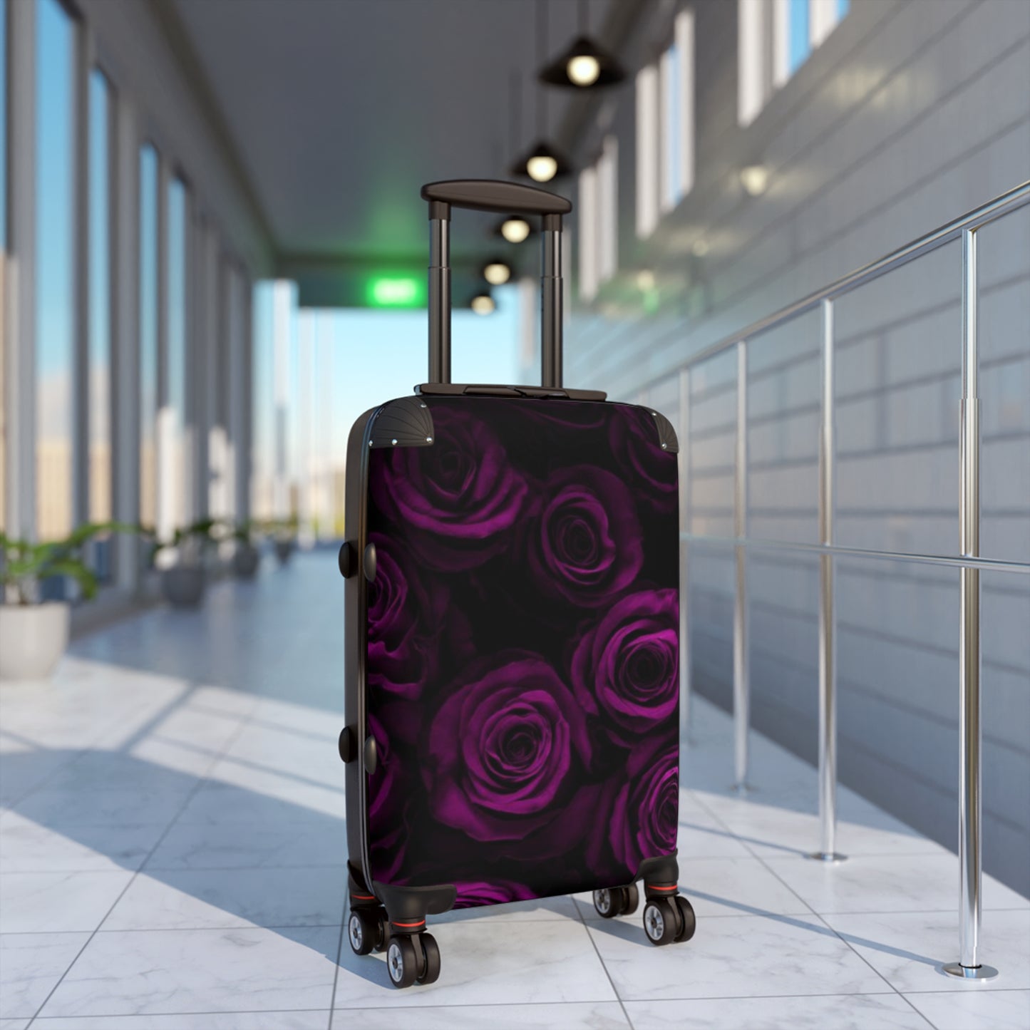 Dark Purple Roses Suitcase
