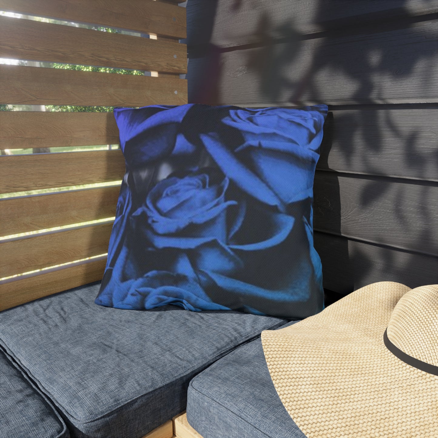 Blue Roses Outdoor Pillow