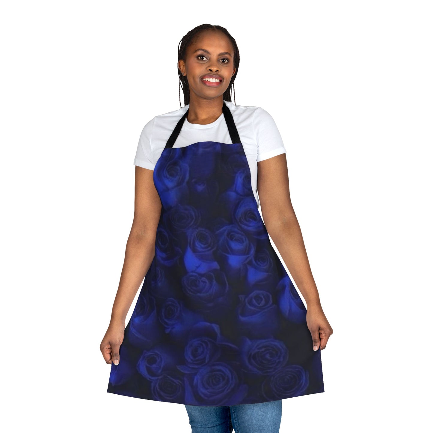 Dark Blue Roses Apron