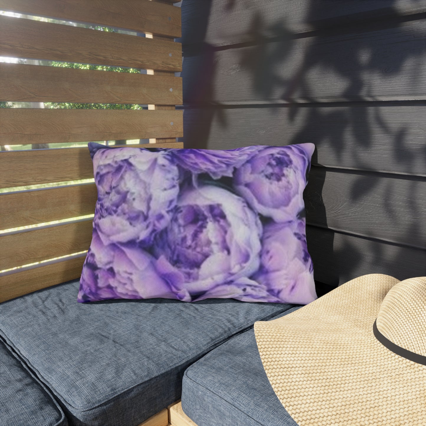 Purple Peony Outdoor Pillow