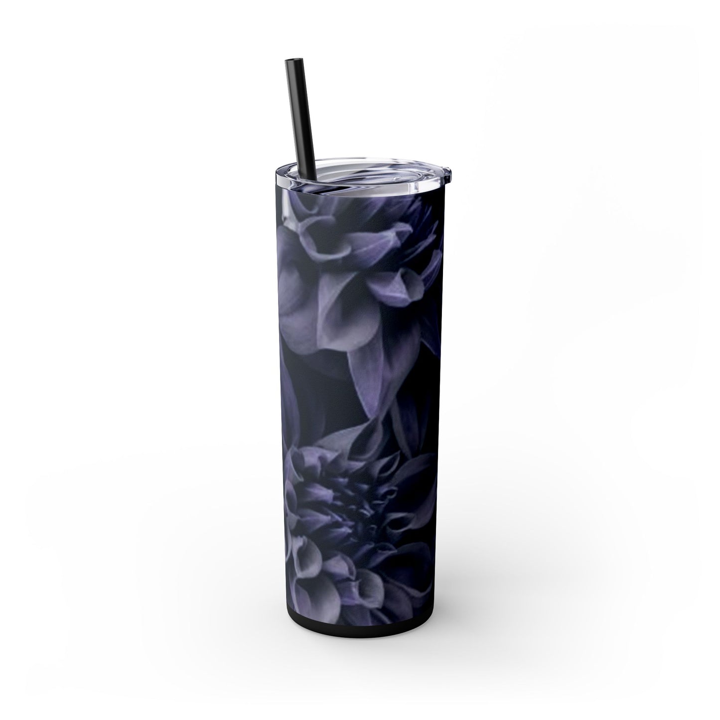 Blue Dahlia Floral Skinny Tumbler – Durable Stainless Steel 20 oz