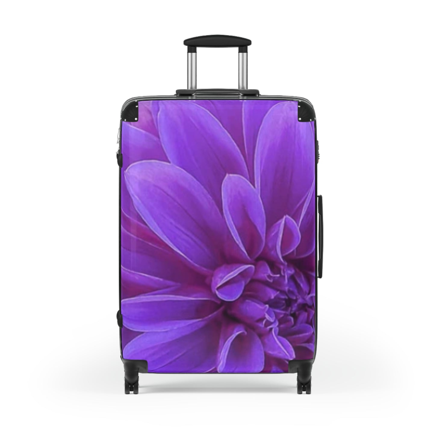 Purple Dahlia Floral Suitcase for Travelers – Soft & Compact