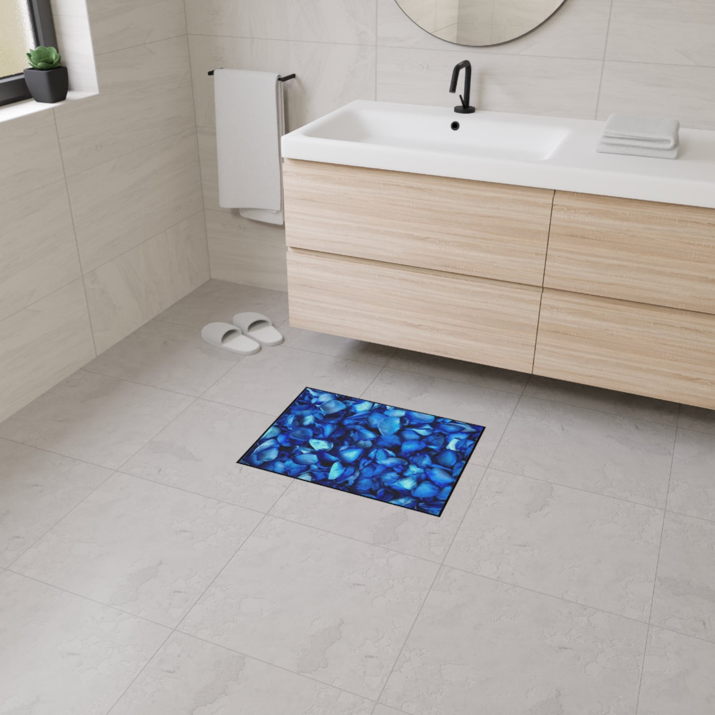 Blue Petals Heavy Duty Floor Mat
