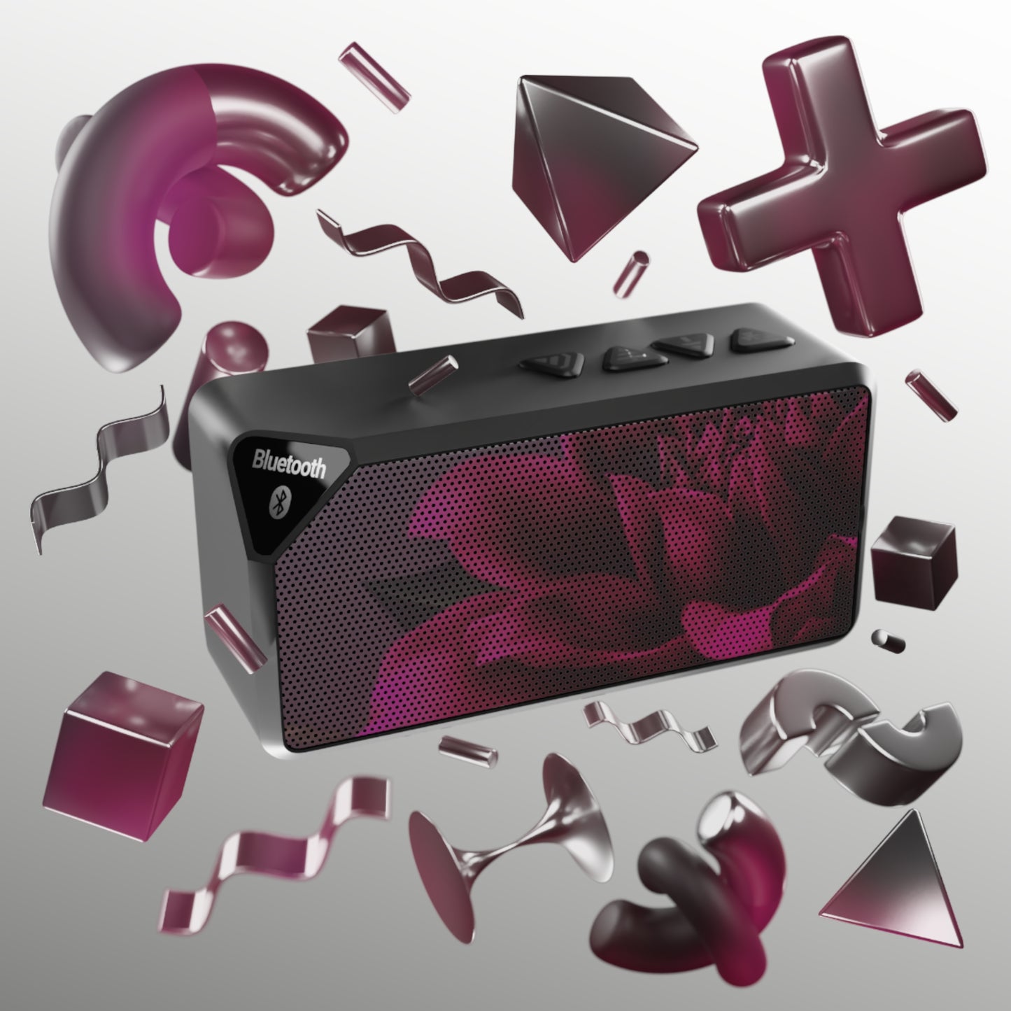 Portable Floral Bluetooth Speaker – Magenta Dahlia Design