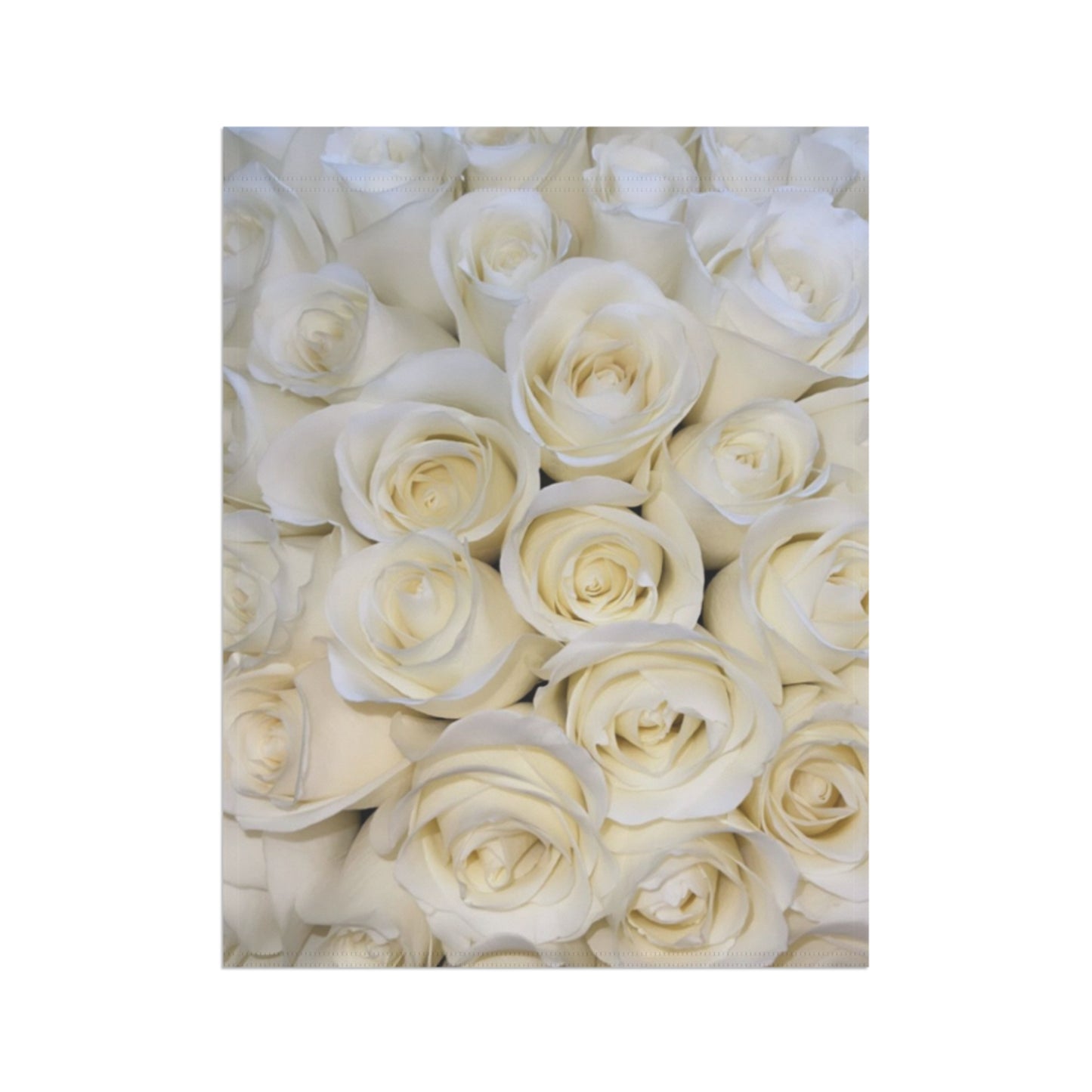 White Roses Floral Garden and House Banner – Elegant Yard Flag