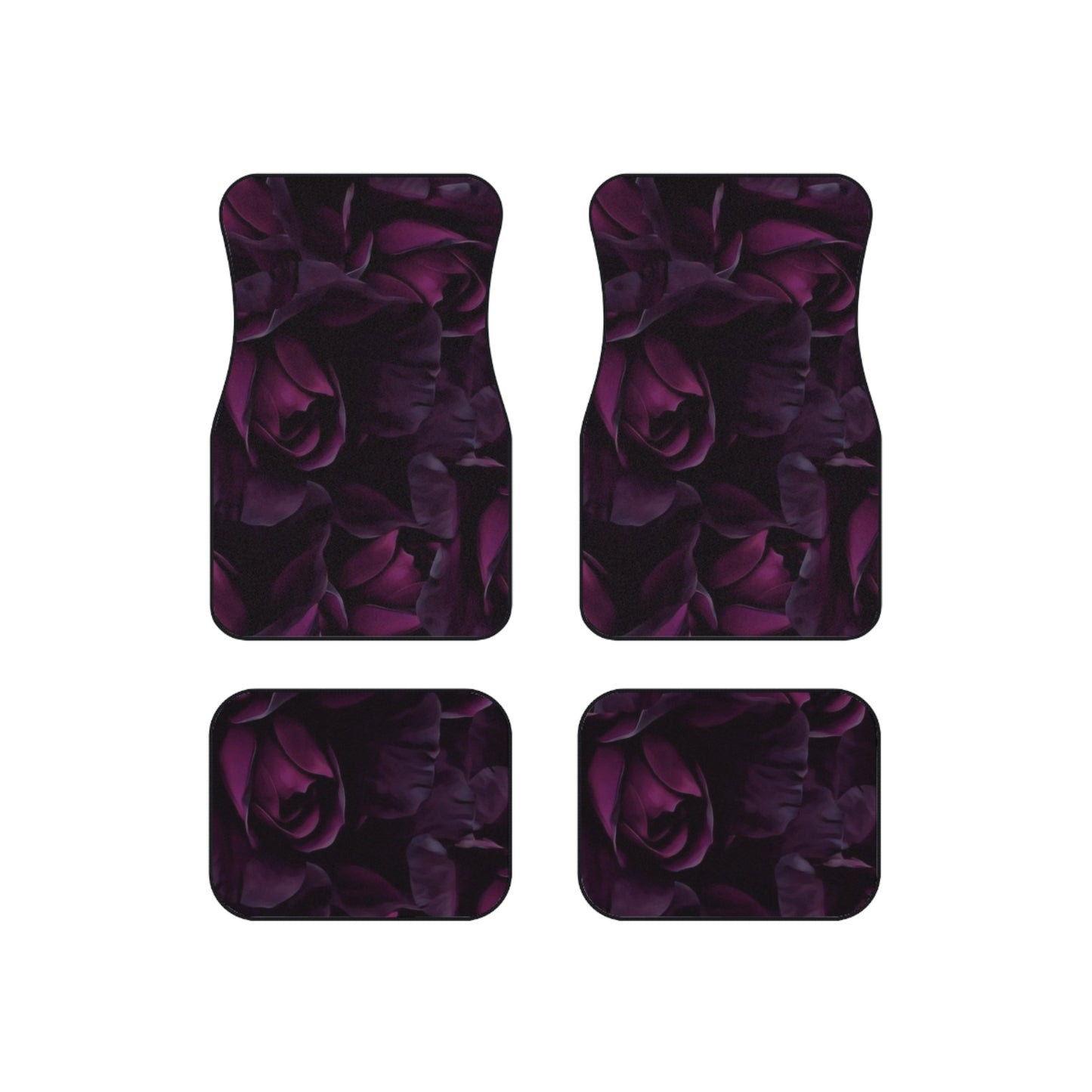 Dark Purple Floral Car Mats (Set of 4)