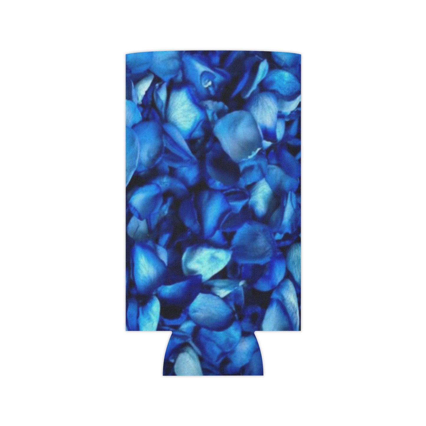Floral Can Cooler - Blue Petals Design