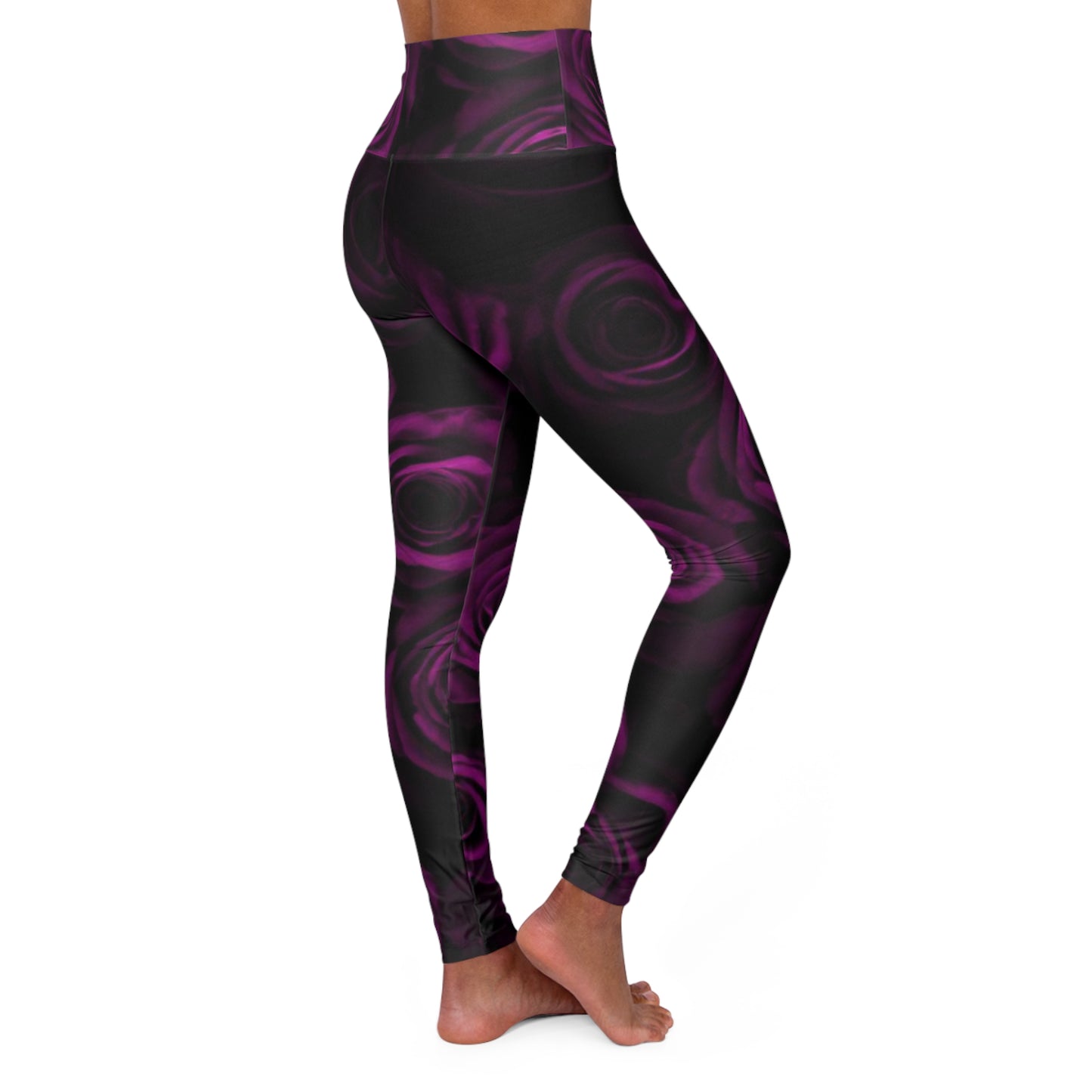 Purple Roses Exercise Leggings