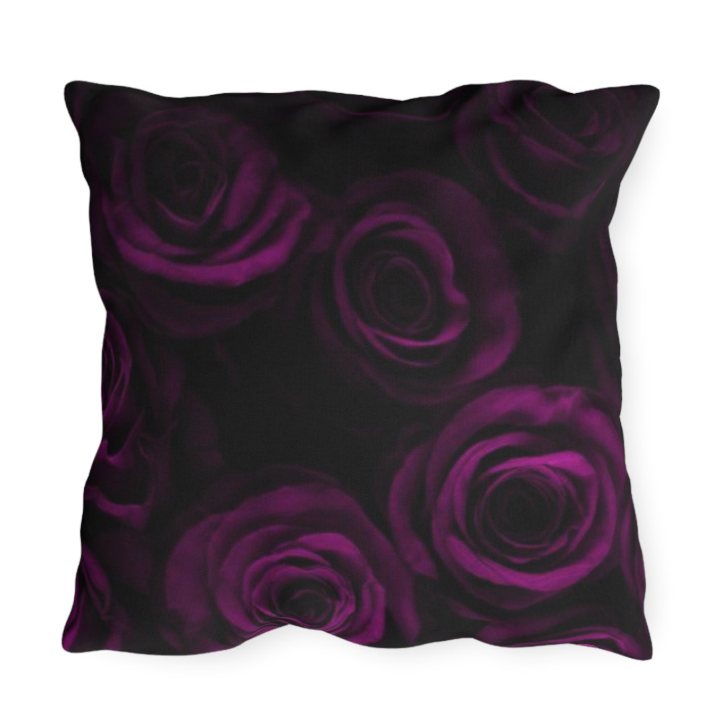 Dark Purple Roses Outdoor Pillow
